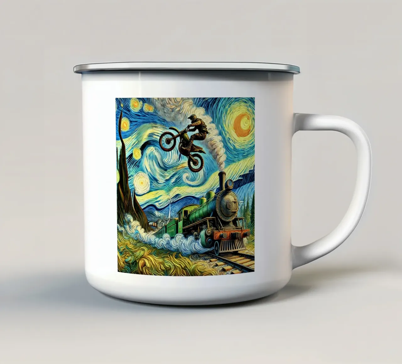 Retro Steampunk tazza in smalto da Vintage Van Gogh