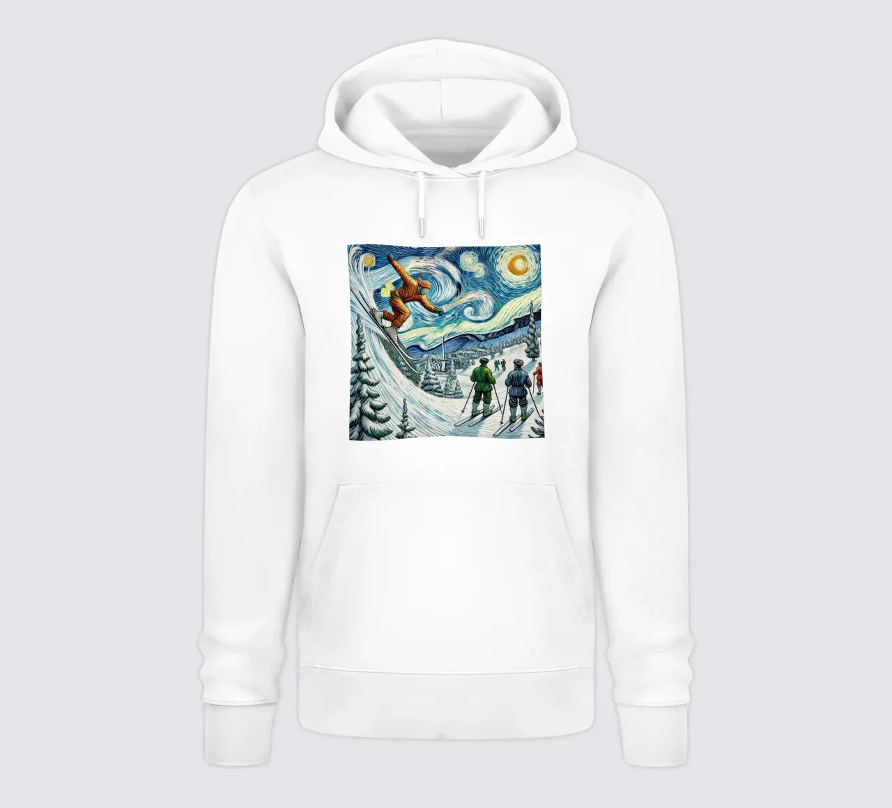 Retro Yeti Ski Attack felpa con cappuccio da Vintage Van Gogh