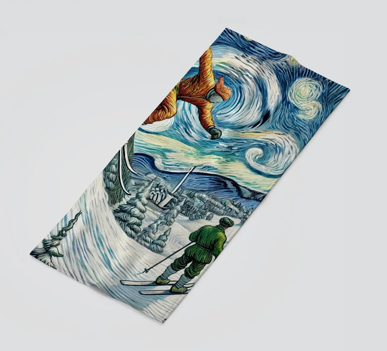 Retro Yeti Ski Attack telo mare da Vintage Van Gogh