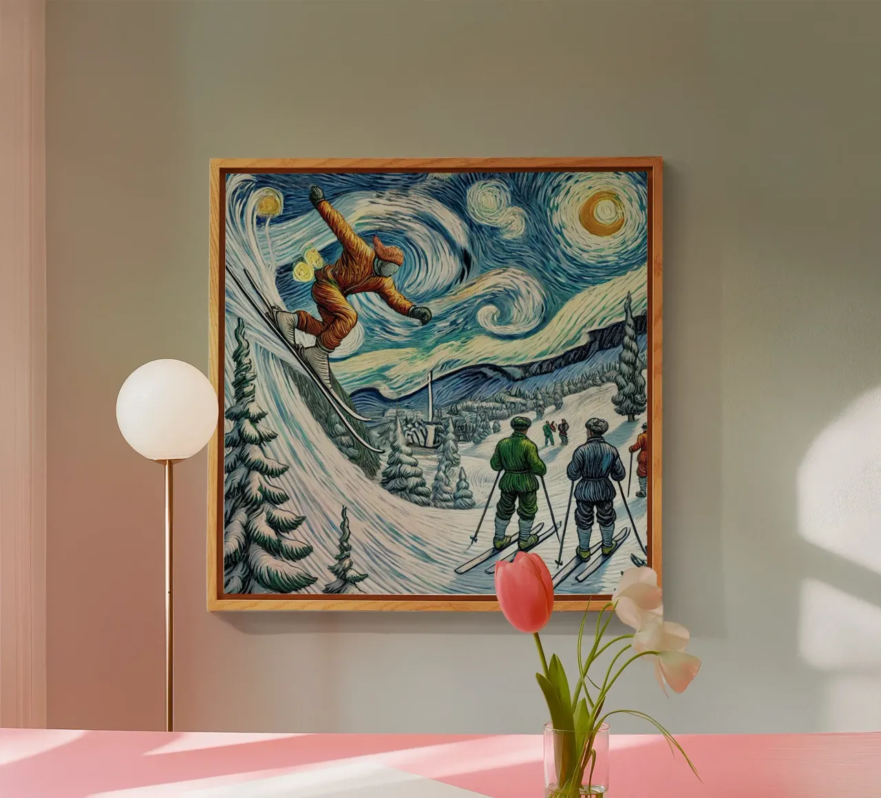 Retro Yeti Ski Attack plexiglass da Vintage Van Gogh