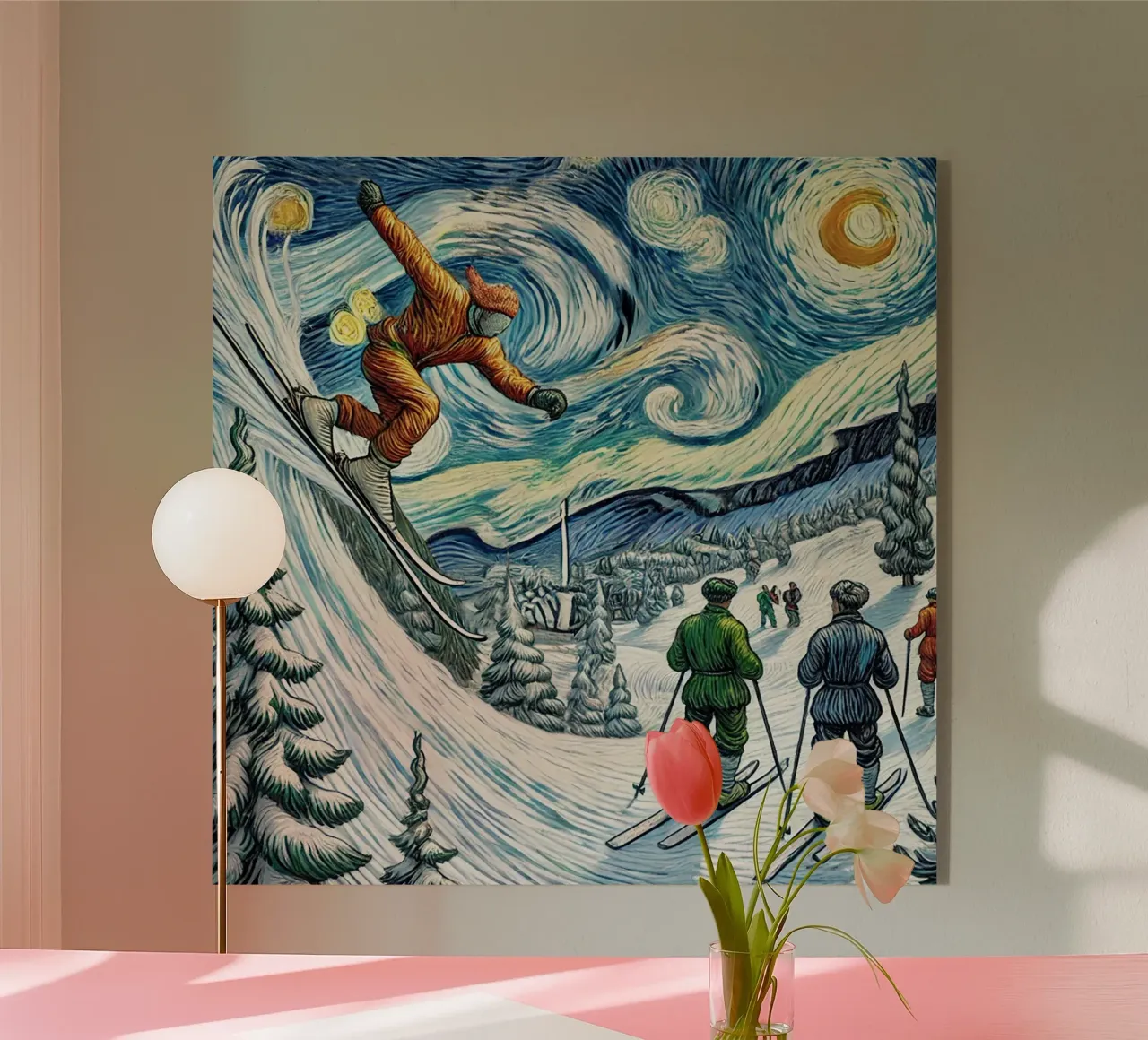 Retro Yeti Ski Attack plexiglass da Vintage Van Gogh