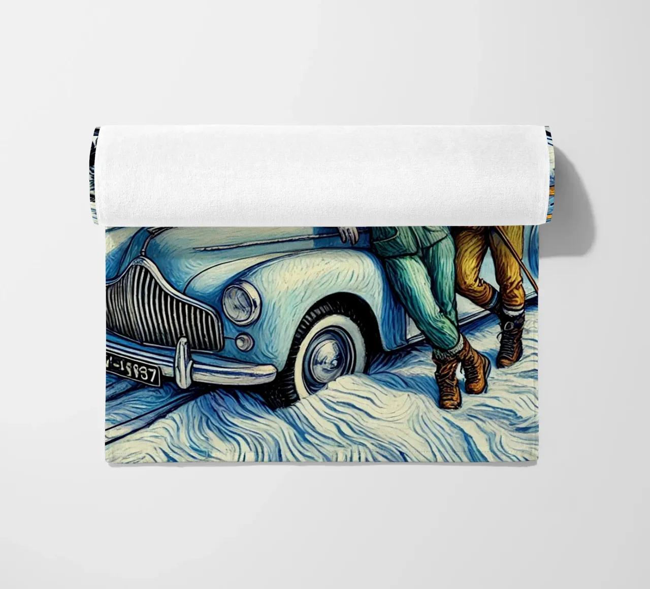 Skiing Ladies Snowmobile telo mare da Vintage Van Gogh