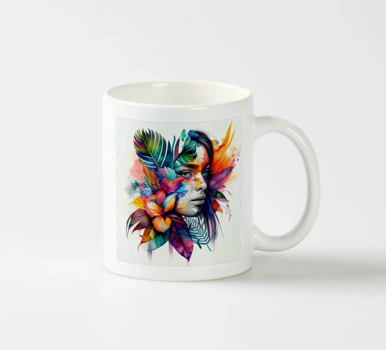 Acquerello Donna nativa tazza in ceramica da Chromatic Fusion Studio
