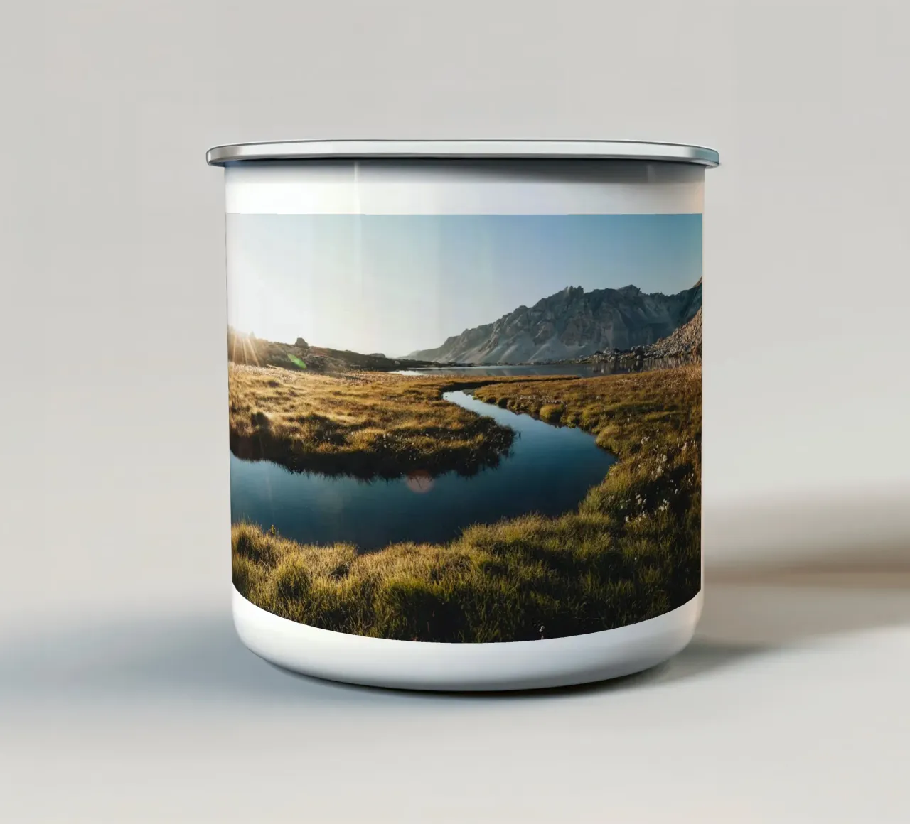 tramonto in montagna tazza in smalto da Earthly Visions