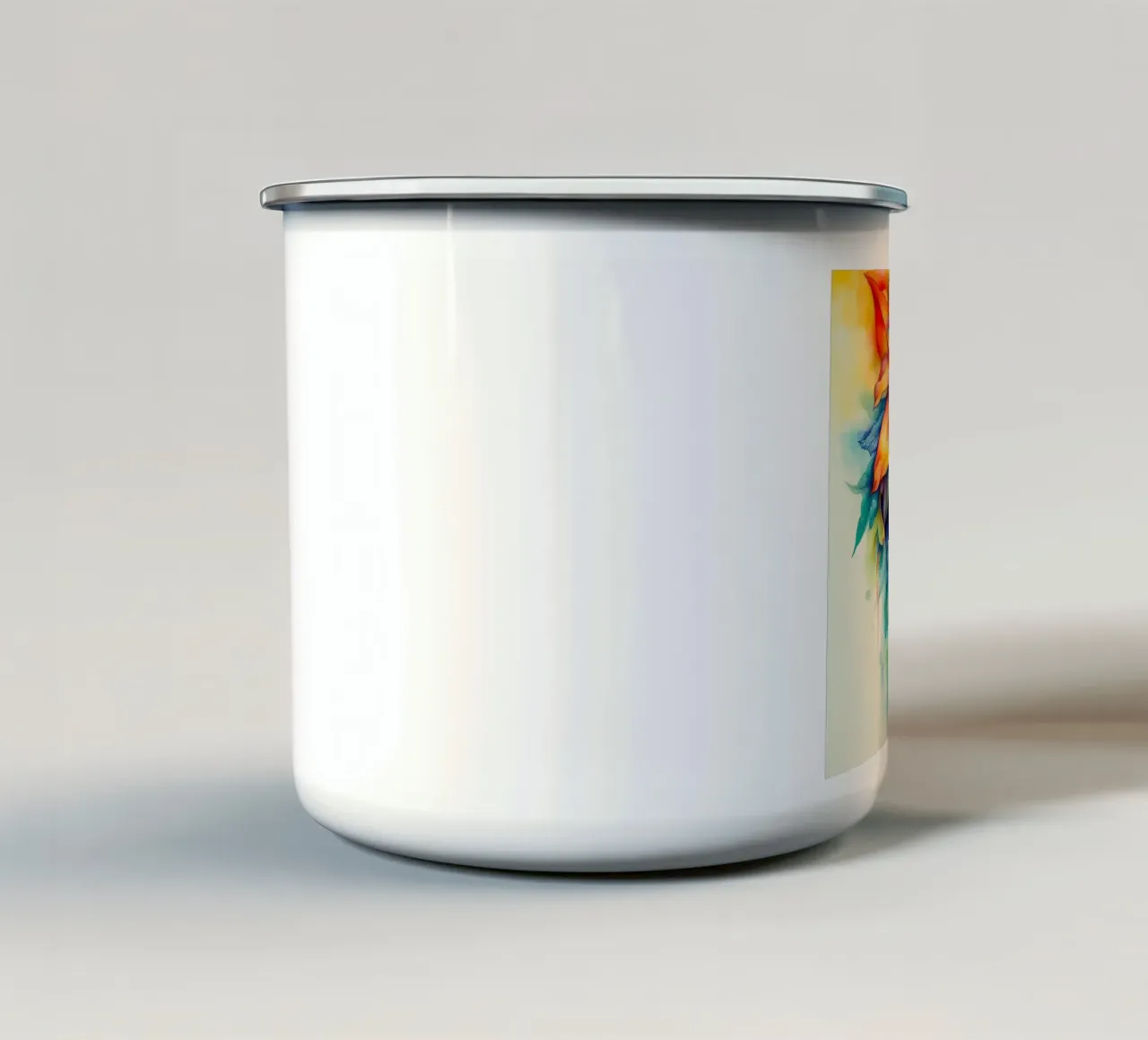 Acquerello Donna tropicale tazza in smalto da Chromatic Fusion Studio