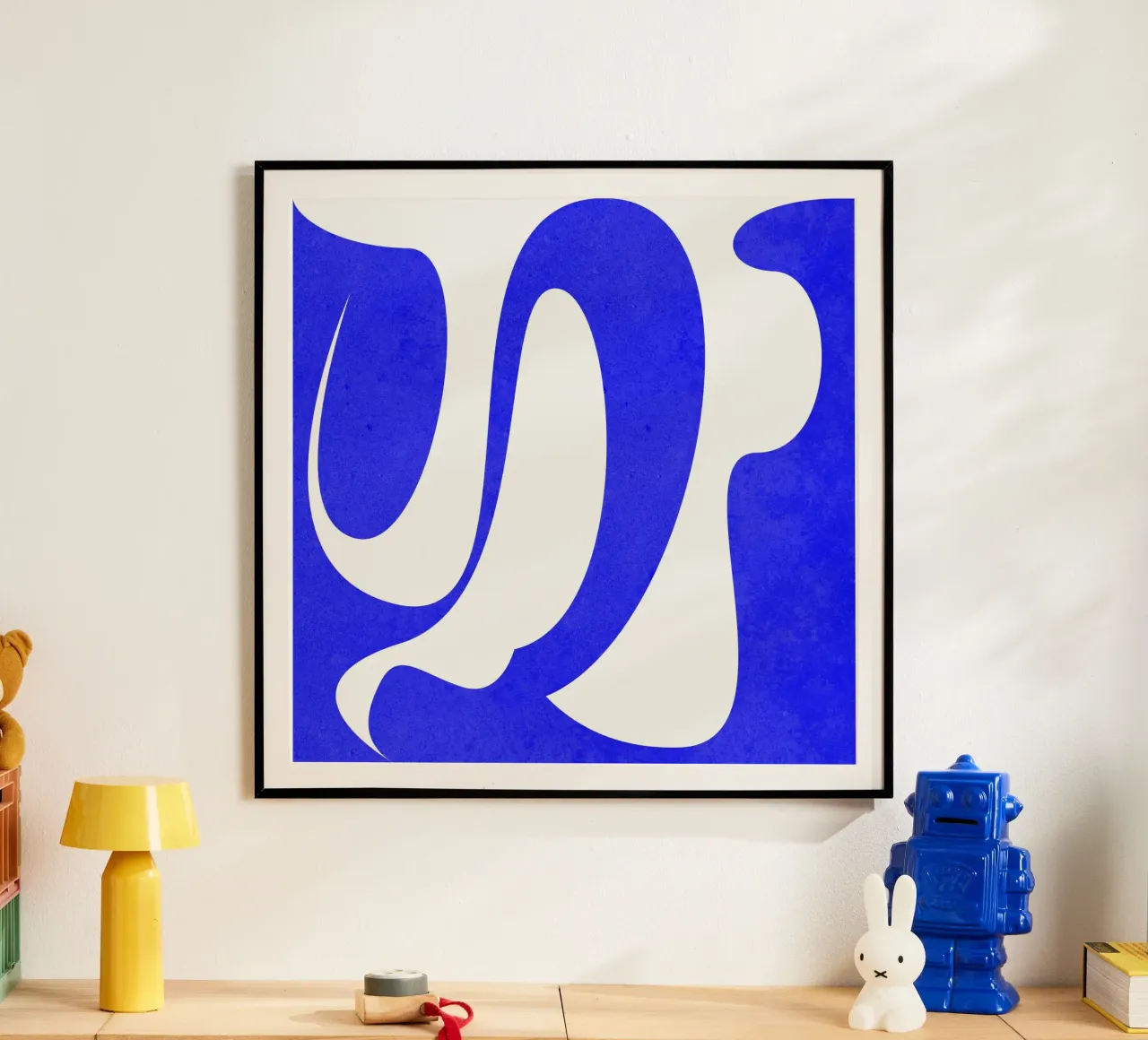 Flusso blu poster con telaio in legno da lovely lines