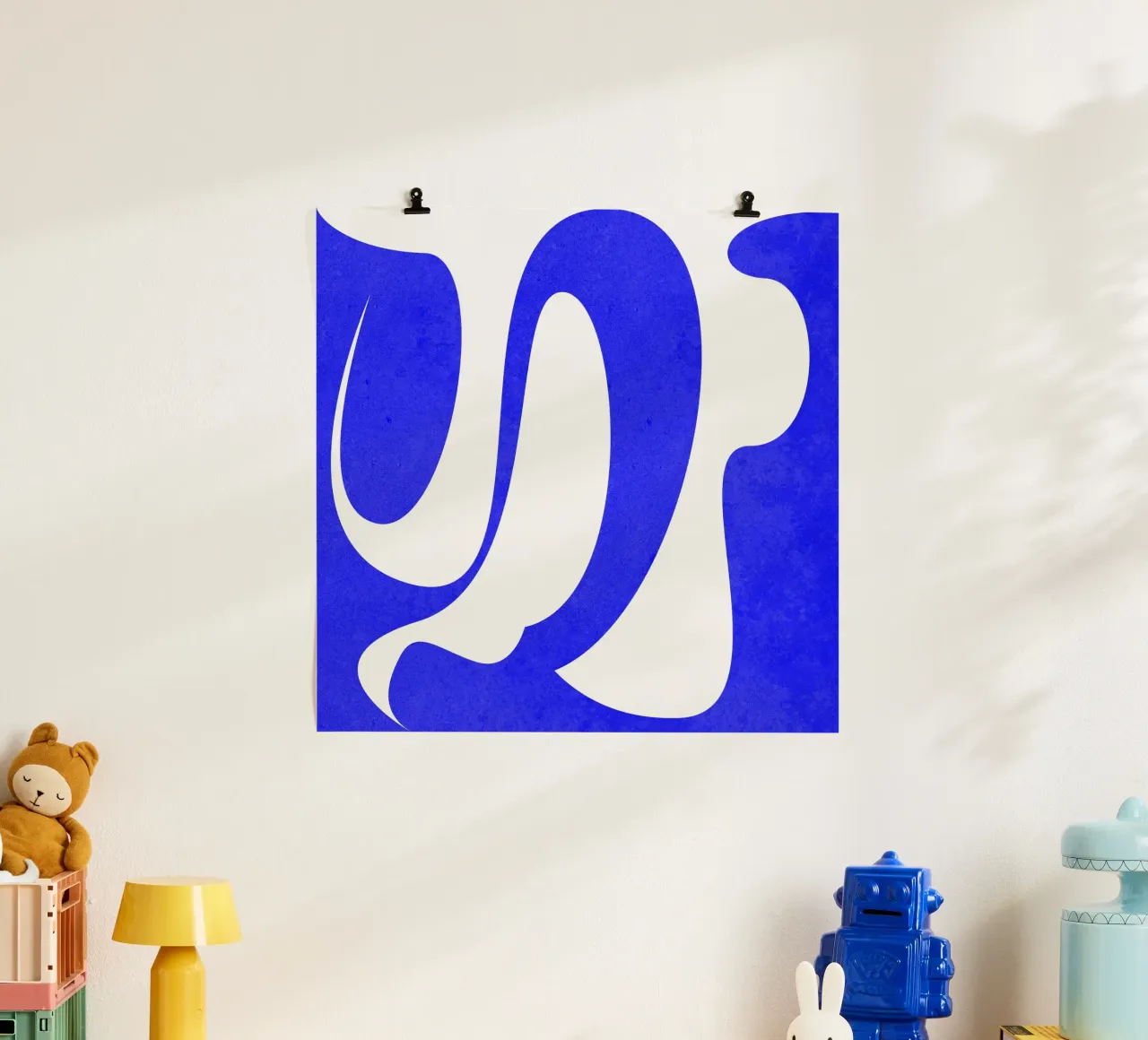 Flusso blu poster con telaio in legno da lovely lines