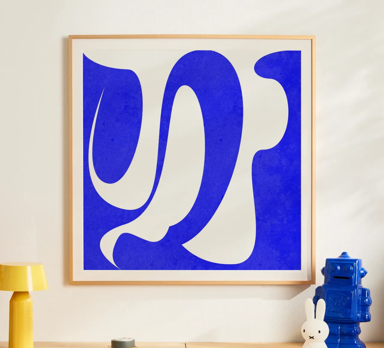 Flusso blu poster con telaio in legno da lovely lines