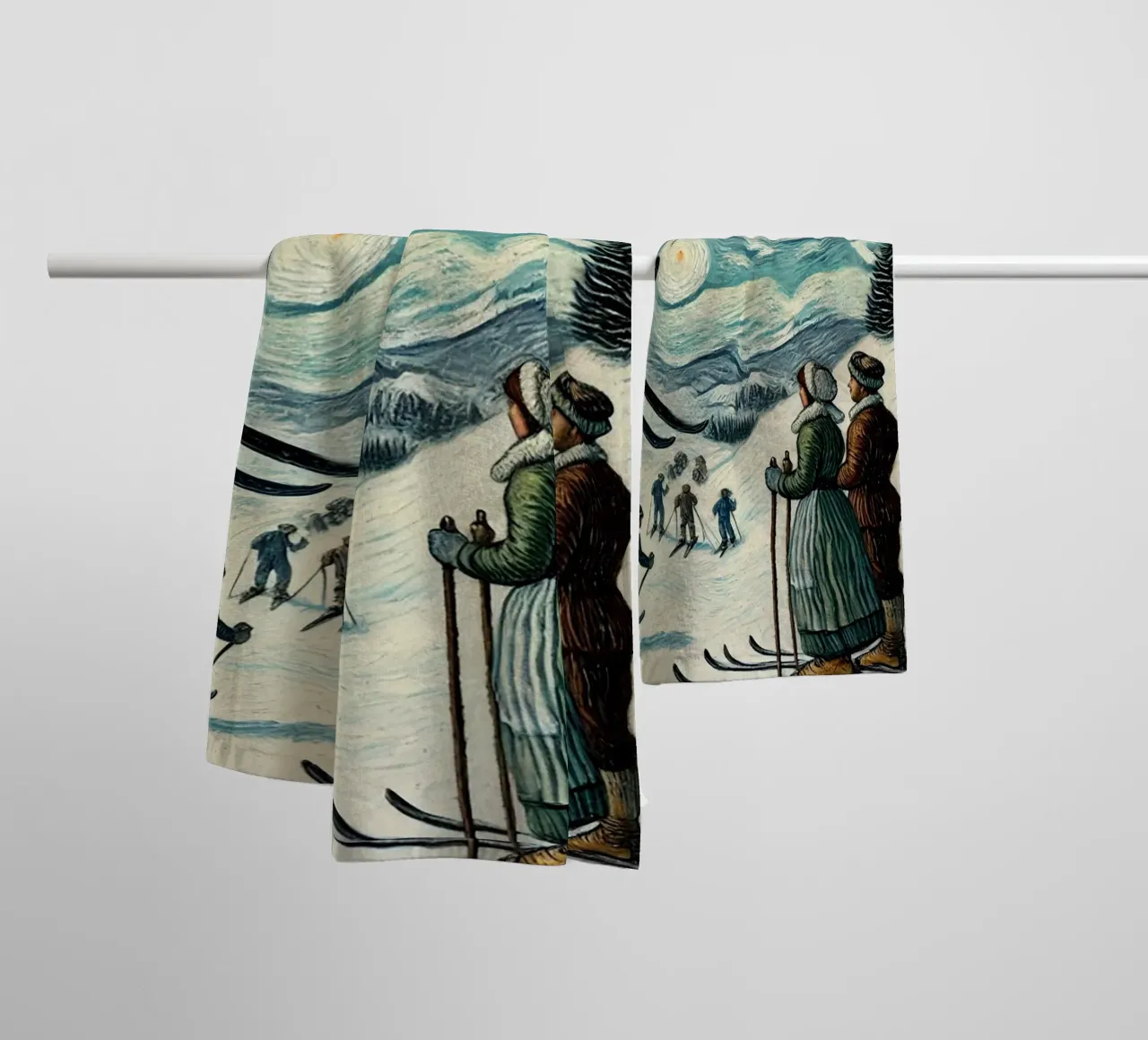 Skiing Witchhunt asciugamano da bagno da Vintage Van Gogh