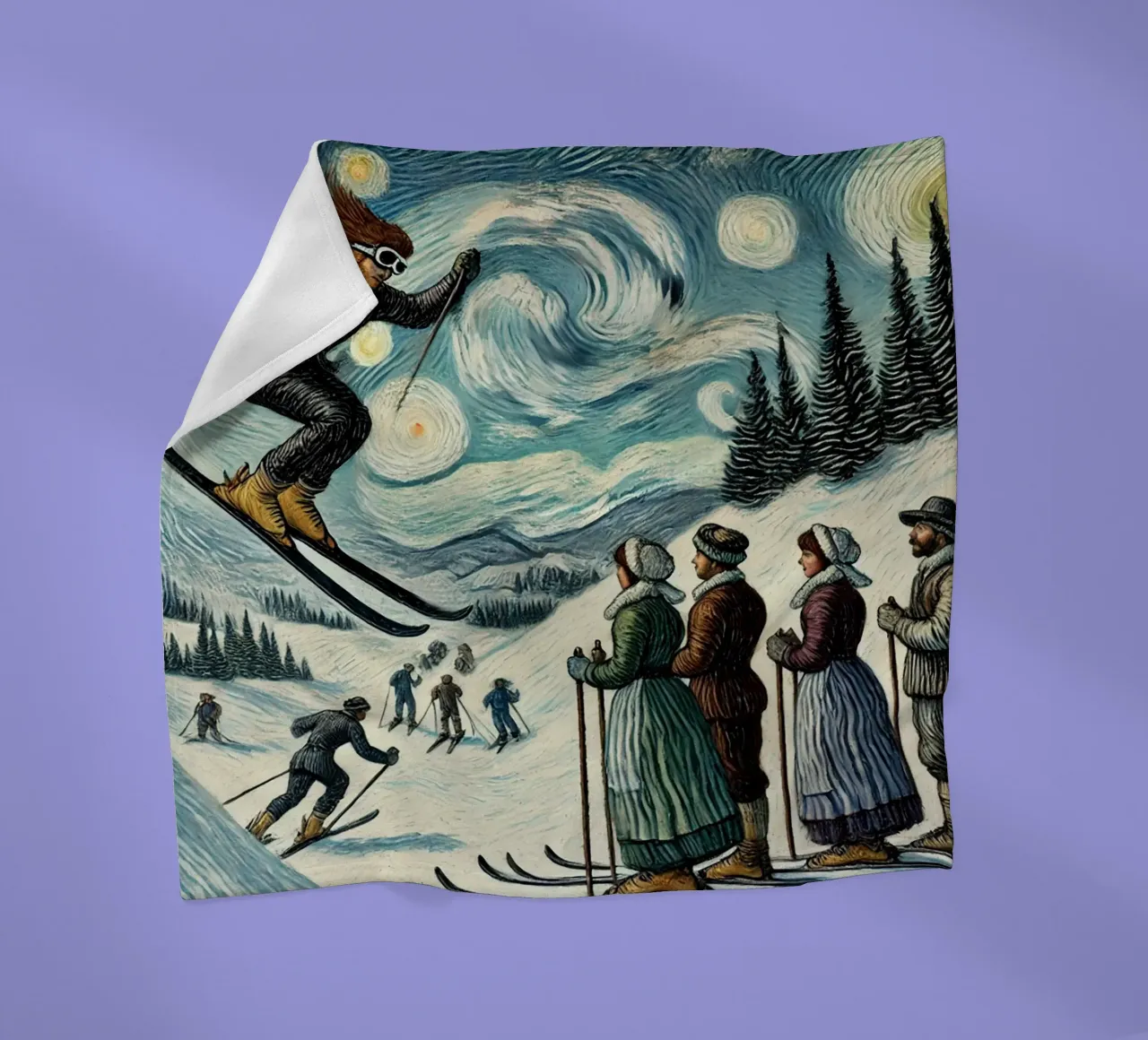 Skiing Witchhunt coperta in pile da Vintage Van Gogh