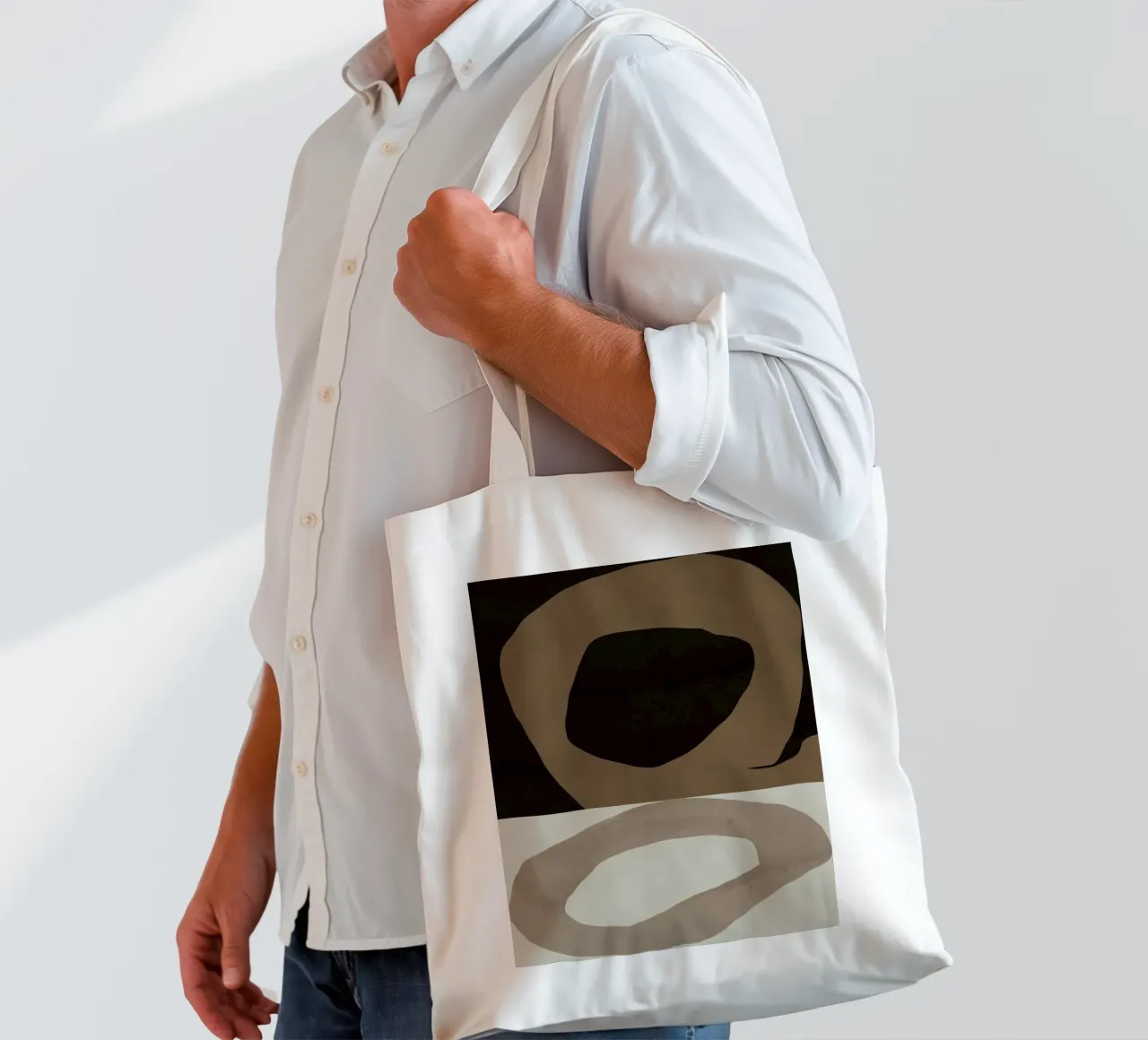 Inspo minimal neutral abstract 05 borsa in juta da Little Dean