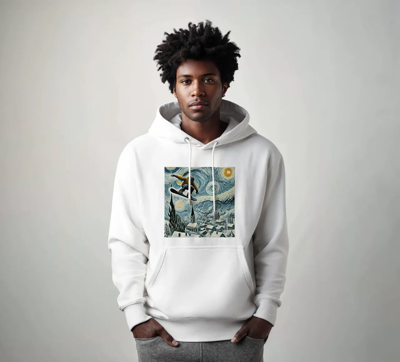 Snowboard Extravaganza felpa con cappuccio da Vintage Van Gogh
