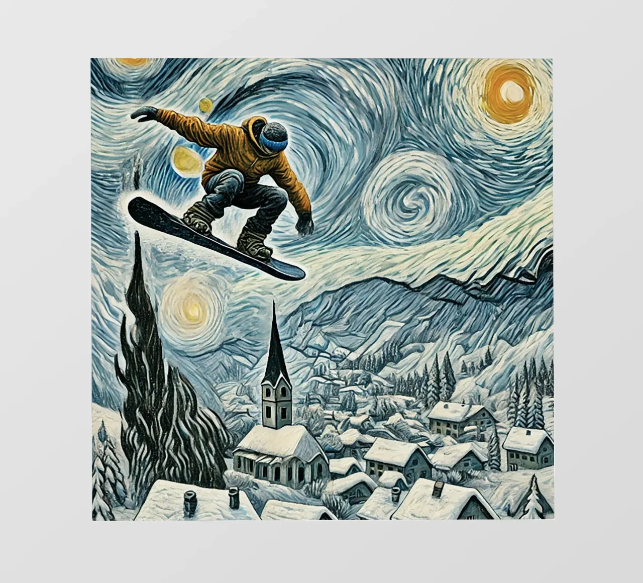 Snowboard Extravaganza pellicola backlit da Vintage Van Gogh