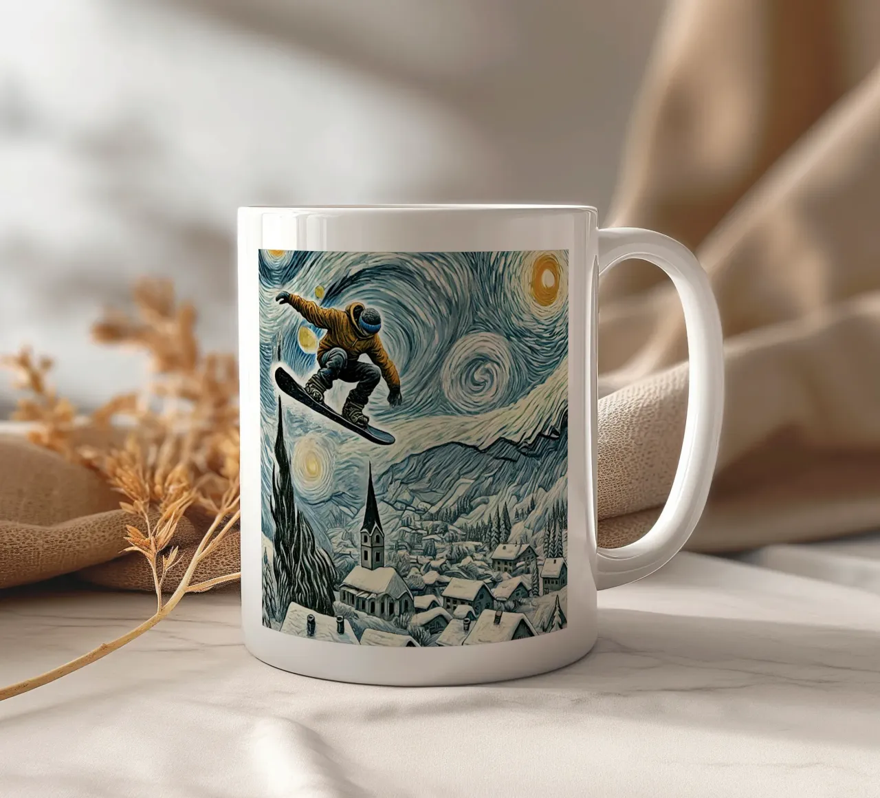 Snowboard Extravaganza tazza in ceramica da Vintage Van Gogh
