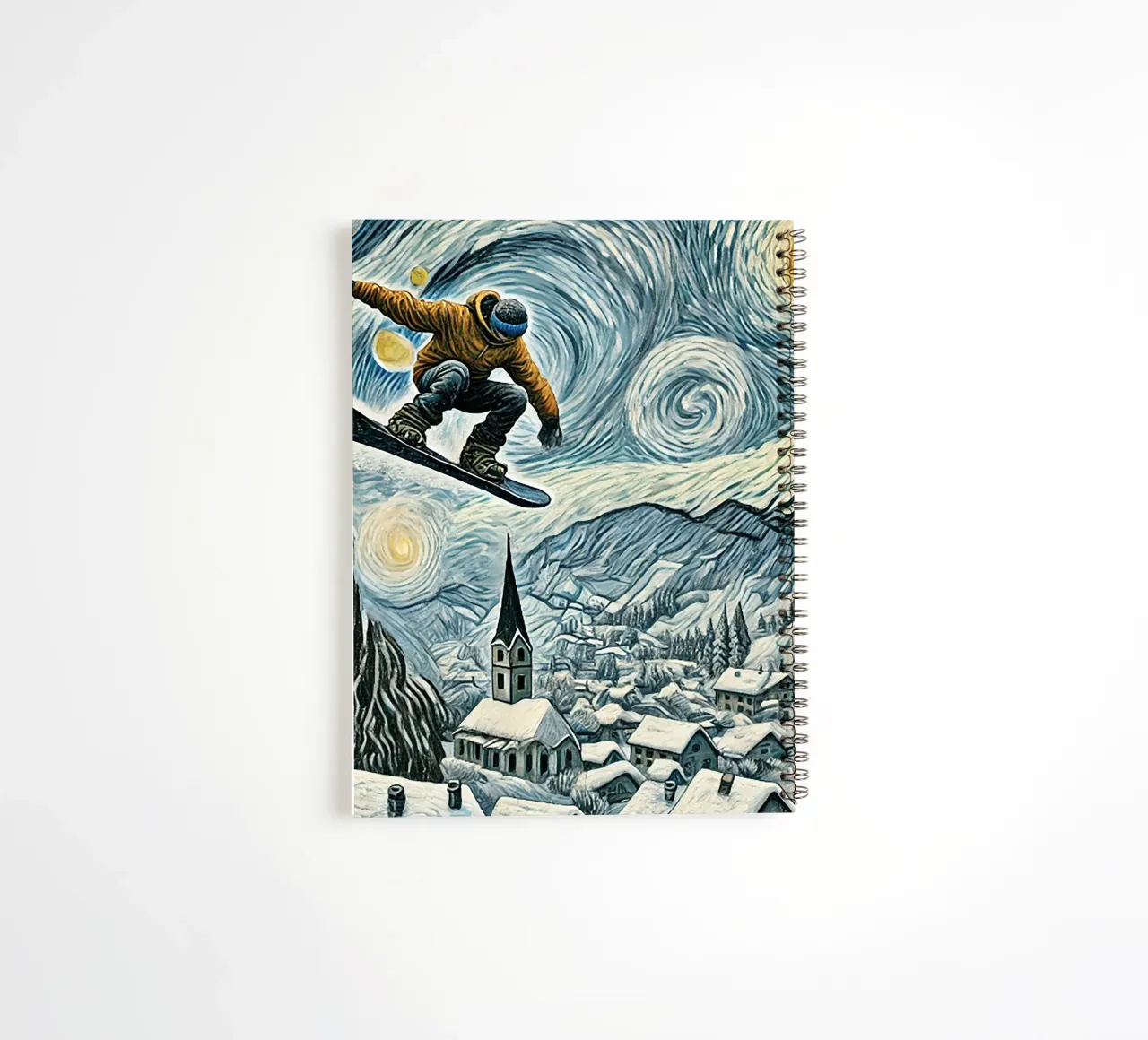 Snowboard Extravaganza spiral notebook by Vintage Van Gogh