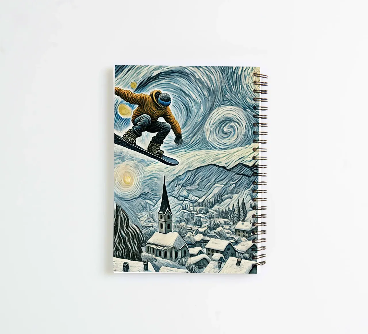 Snowboard Extravaganza spiral notebook by Vintage Van Gogh