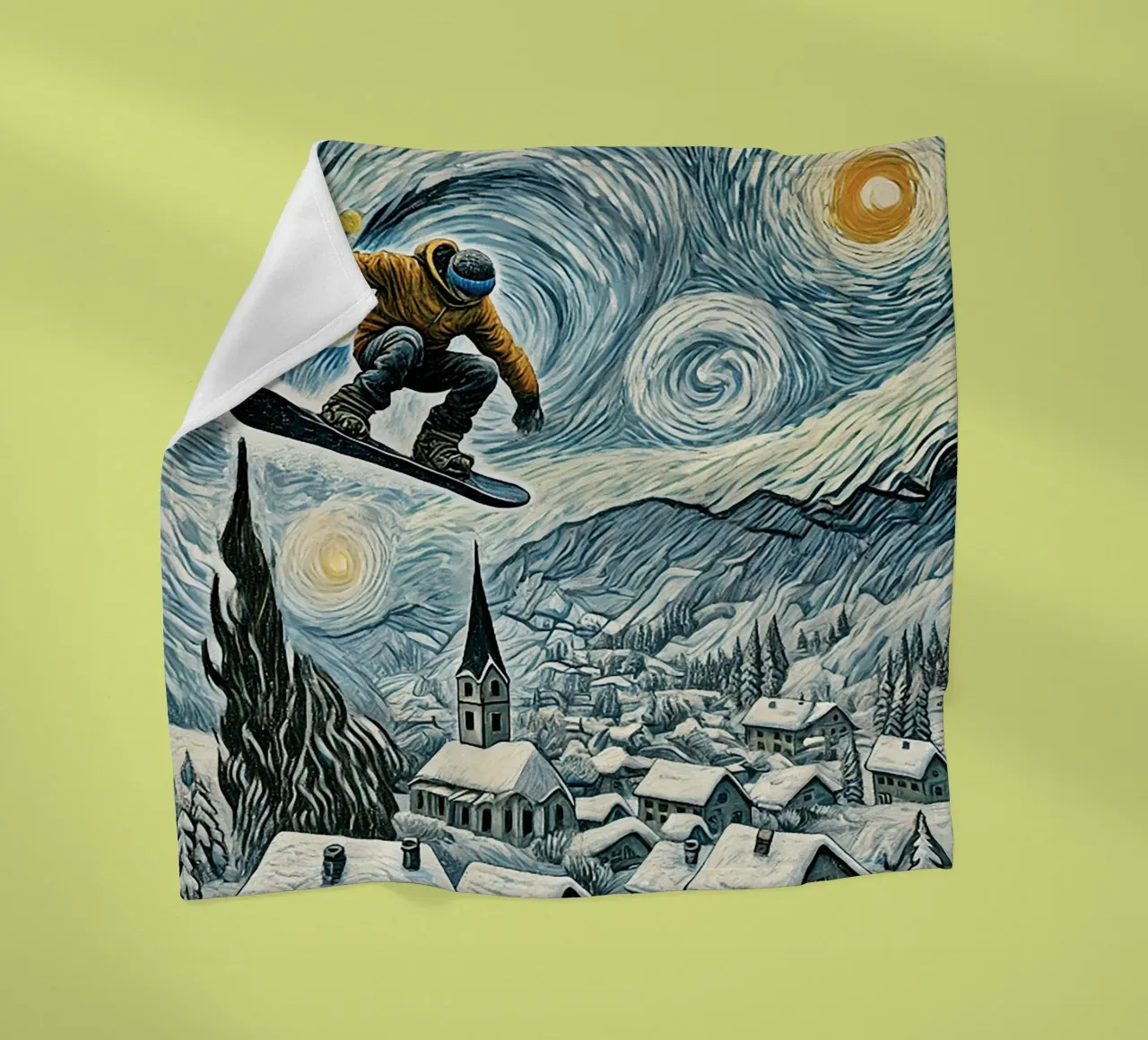 Snowboard Extravaganza coperta in pile da Vintage Van Gogh