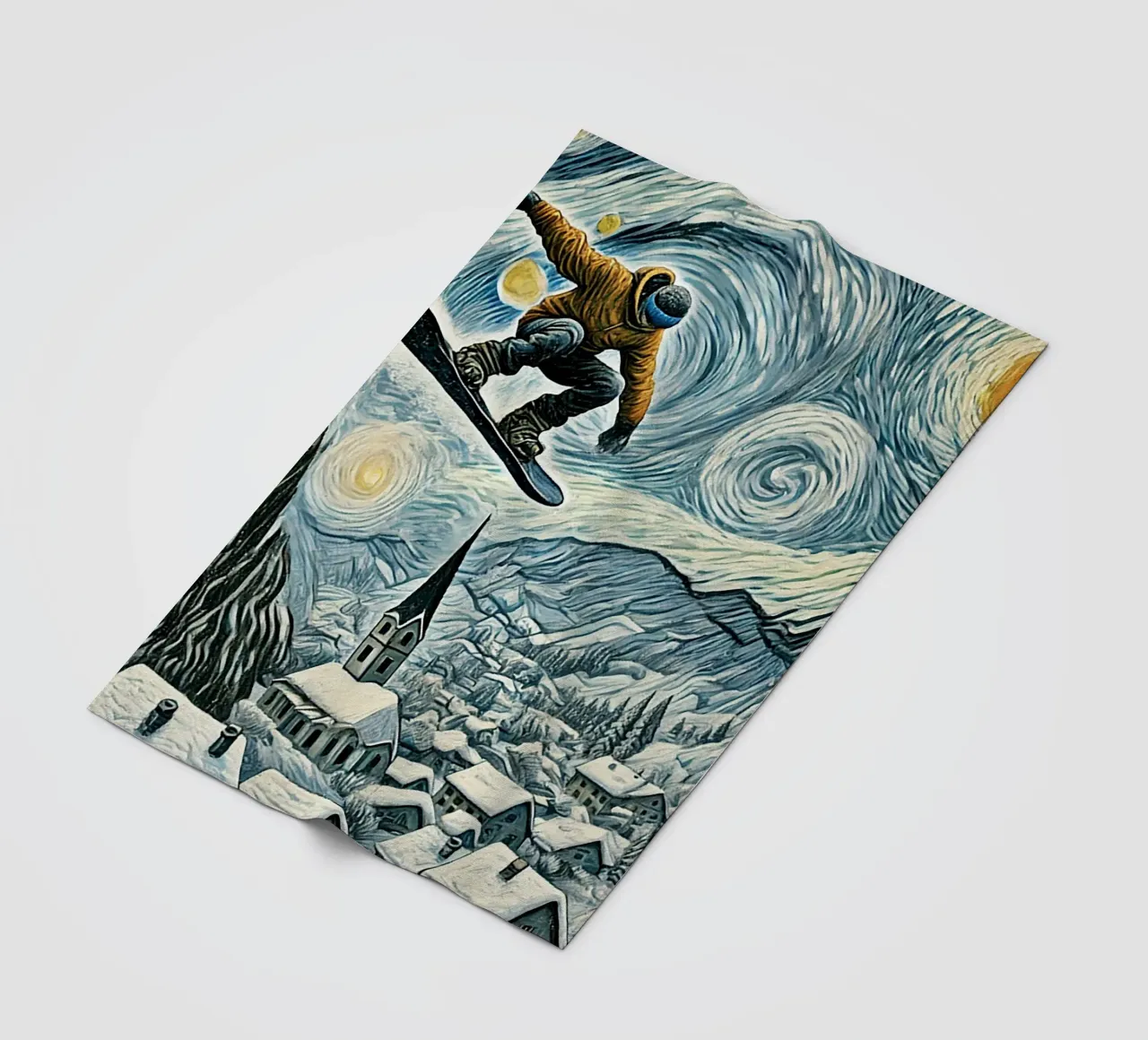 Snowboard Extravaganza coperta in pile da Vintage Van Gogh