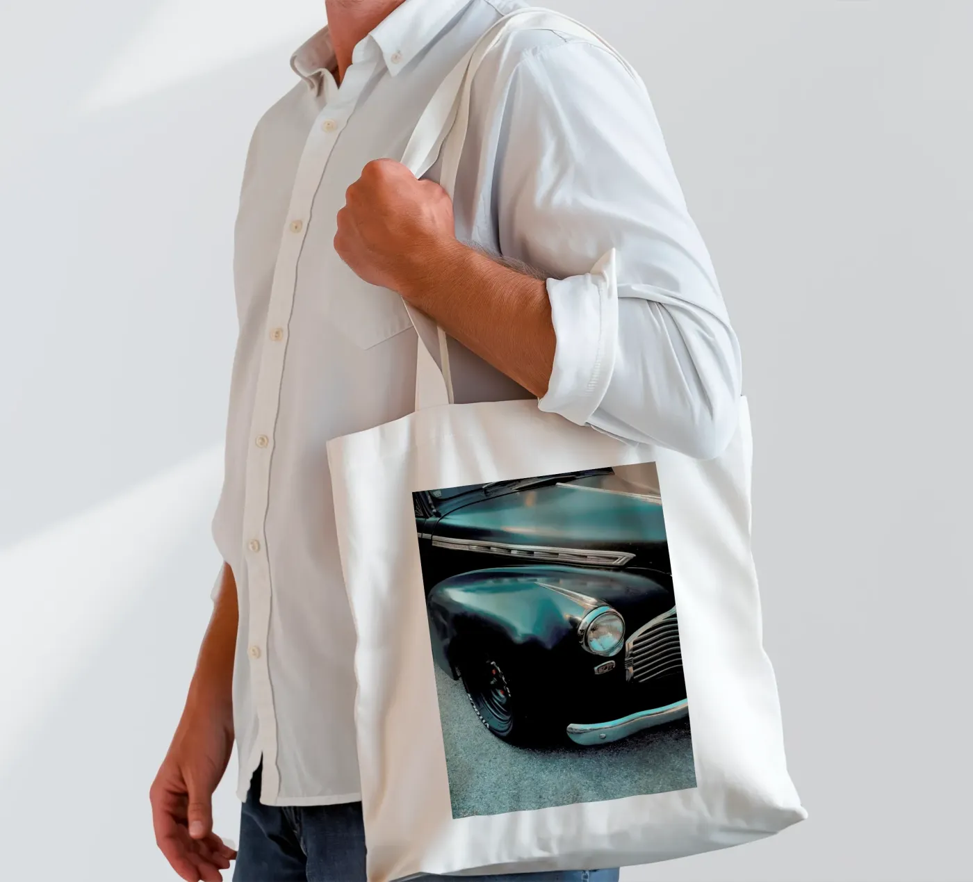 Black Oldtimer Jutebeutel von Sebastian Hilgetag