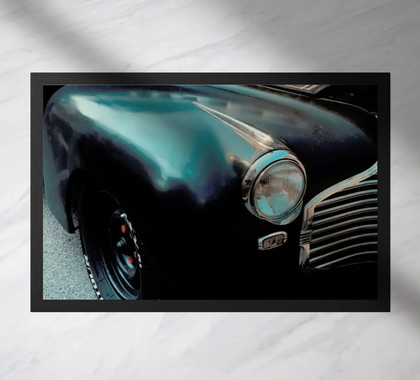 Black Oldtimer doormat by Sebastian Hilgetag