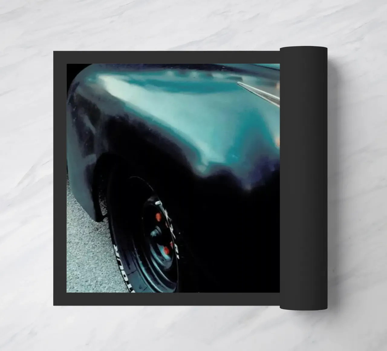 Black Oldtimer doormat by Sebastian Hilgetag