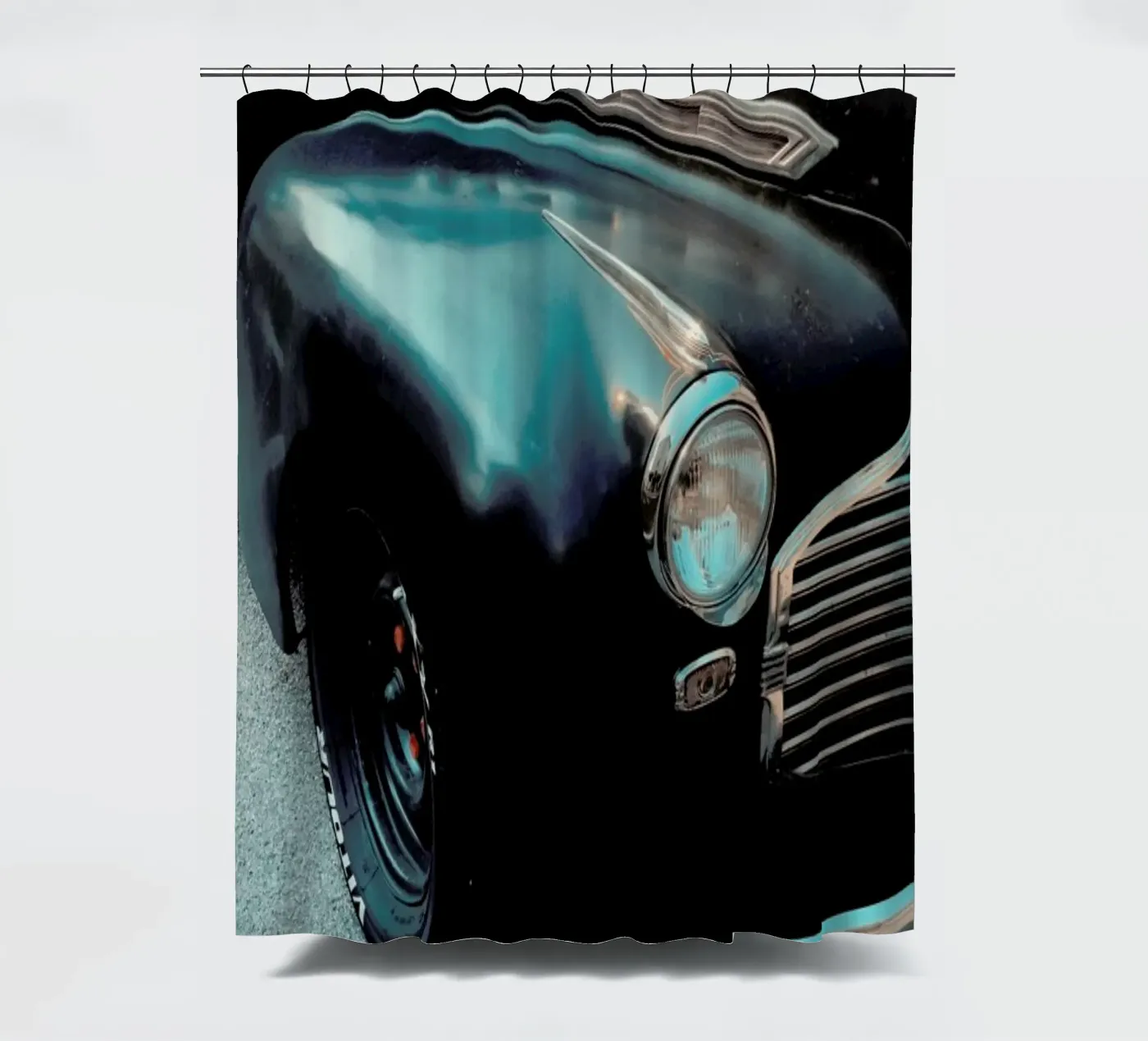 Black Oldtimer douchegordijn van Sebastian Hilgetag