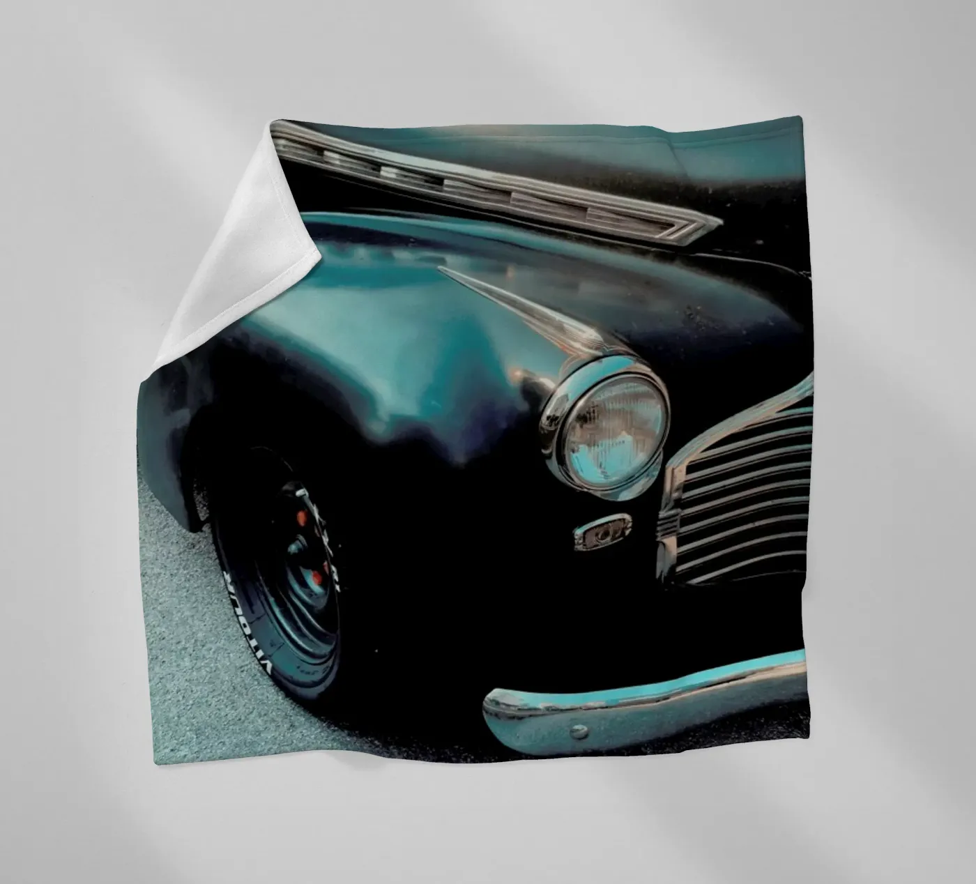 Black Oldtimer fleece blanket by Sebastian Hilgetag