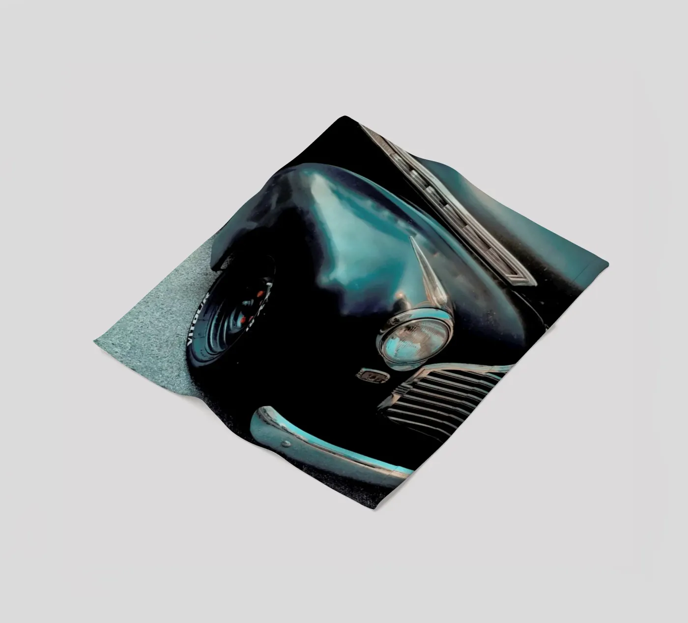 Black Oldtimer fleece blanket by Sebastian Hilgetag