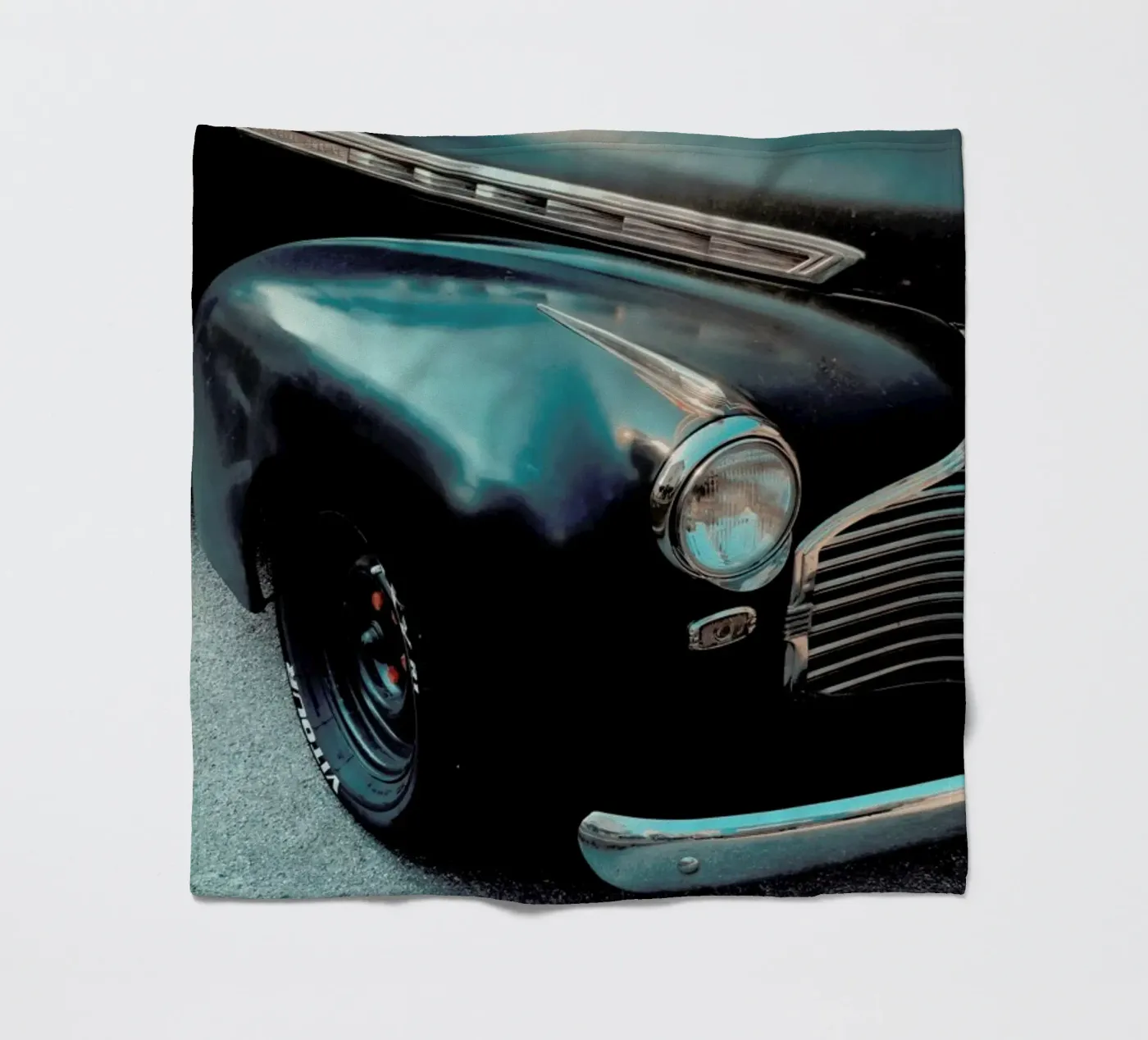 Black Oldtimer fleece blanket by Sebastian Hilgetag