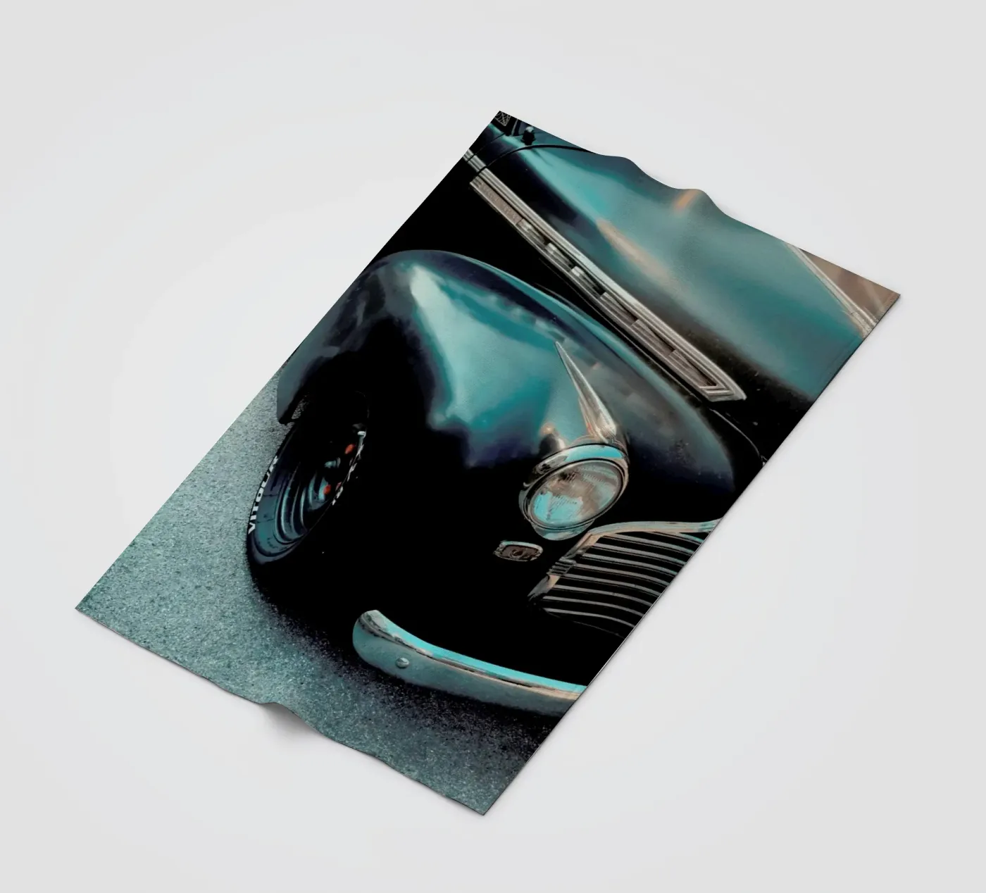 Black Oldtimer fleece blanket by Sebastian Hilgetag