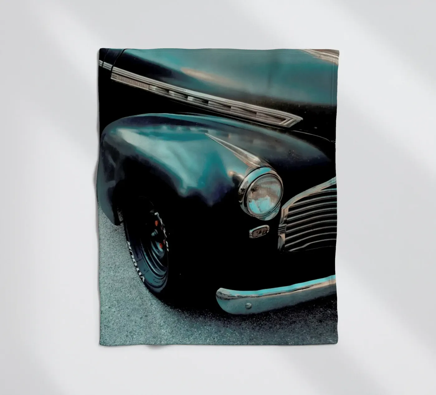 Black Oldtimer fleece blanket by Sebastian Hilgetag