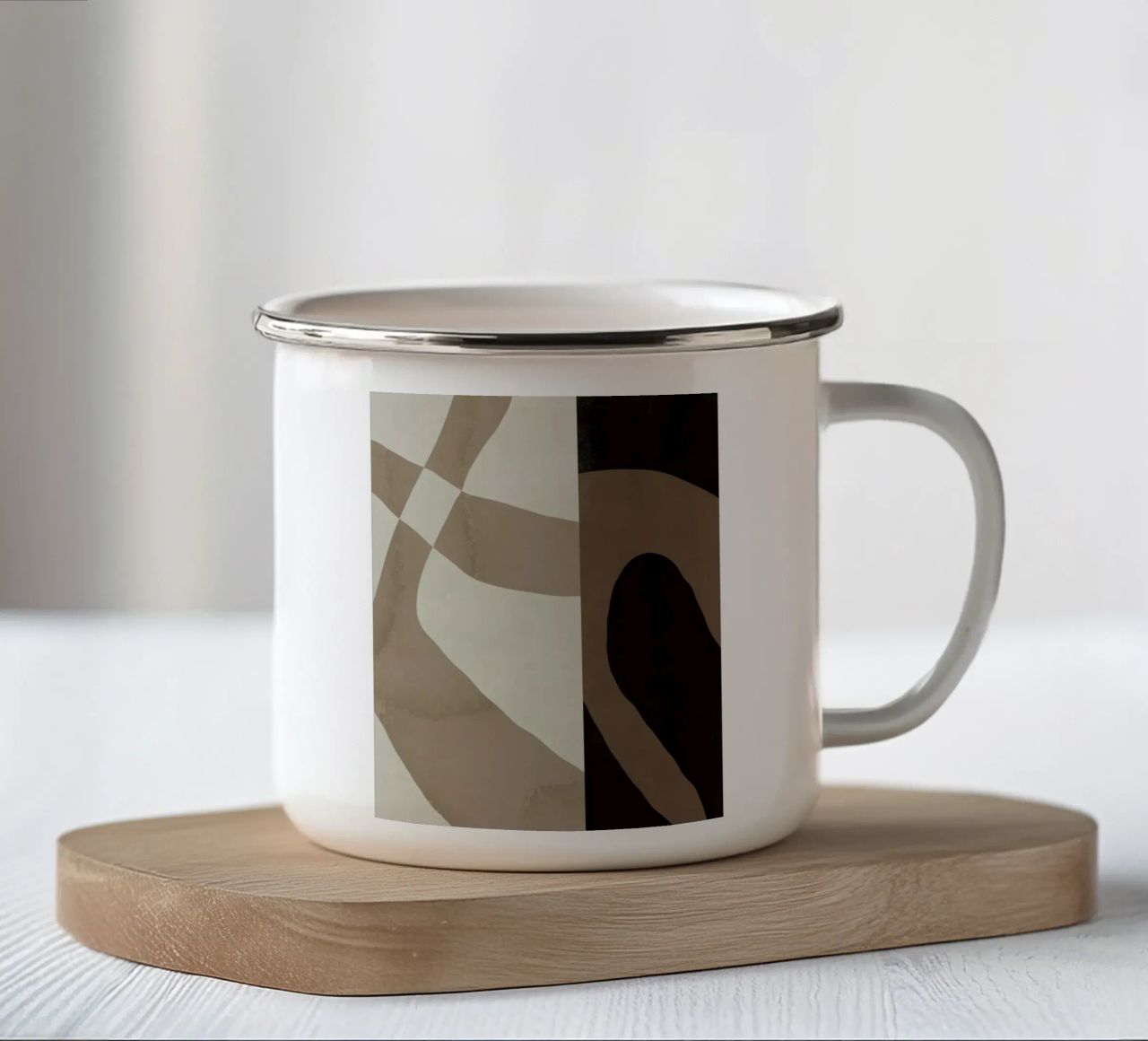 Ispo minimal neutral abstract 06 tazza in smalto da Little Dean