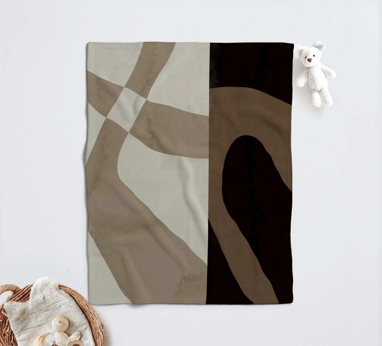 Ispo minimal neutral abstract 06 coperta in pile da Little Dean