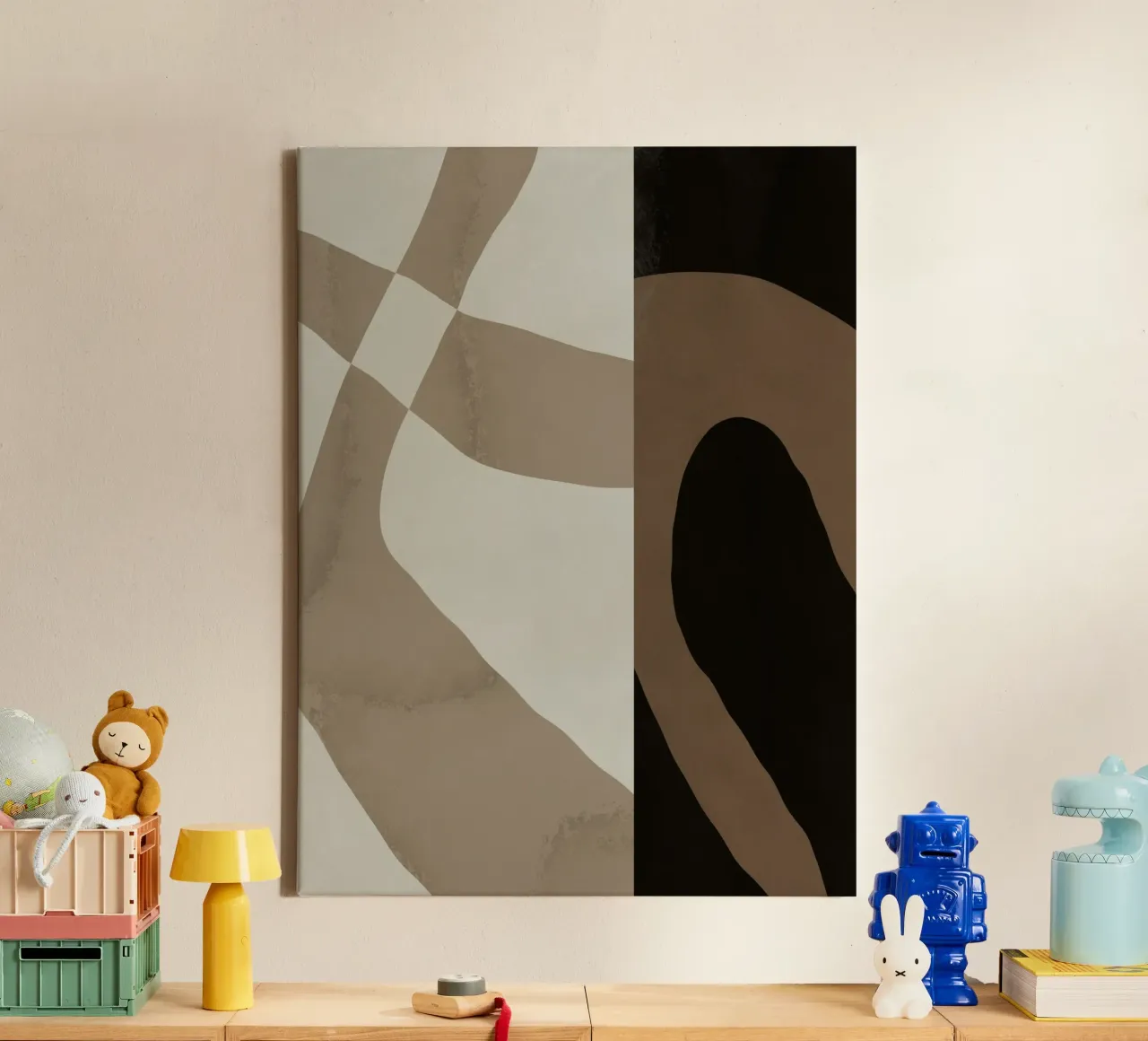 Ispo minimal neutral abstract 06 tela da Little Dean