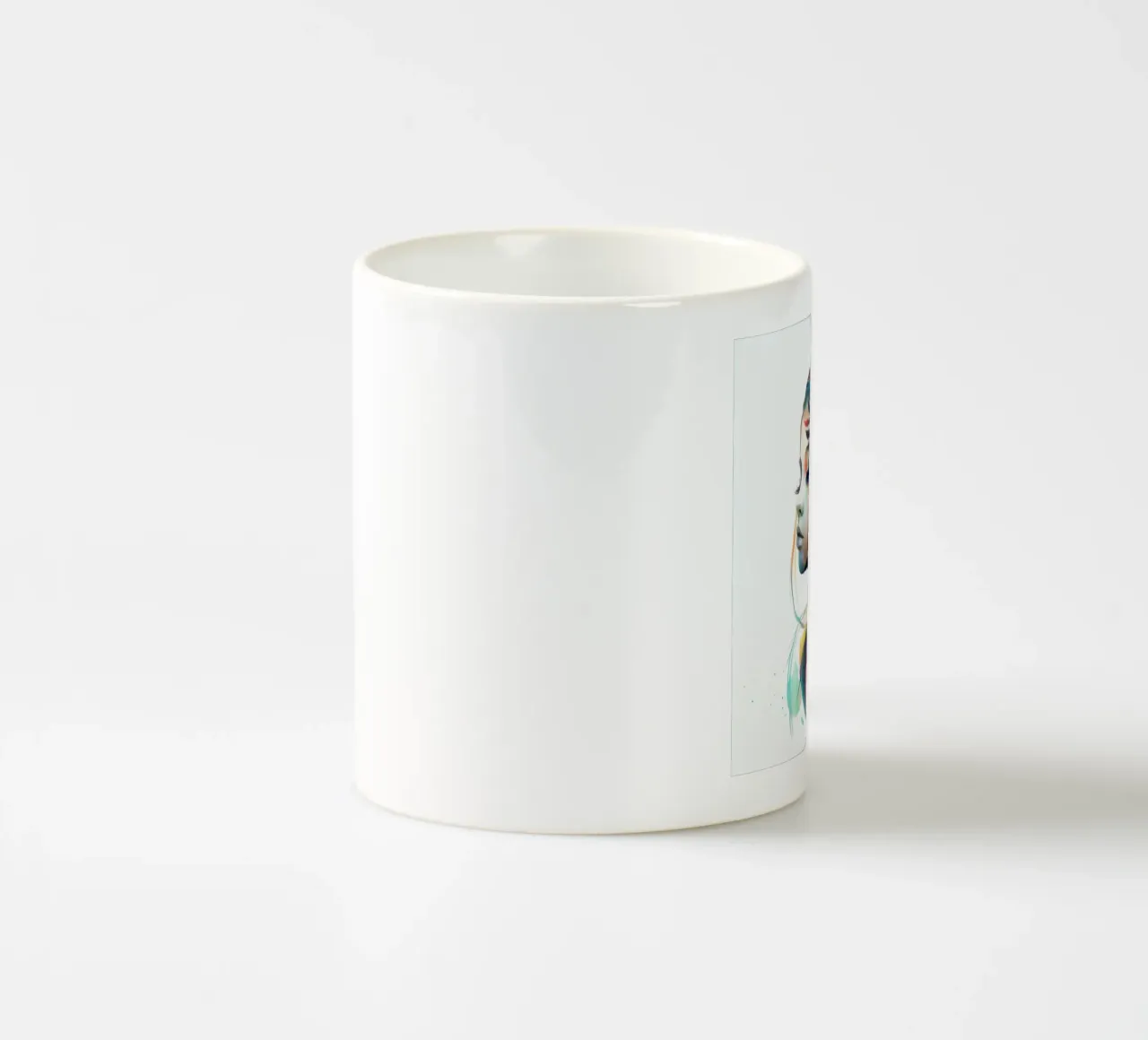 Watercolor Tropical Woman ceramic mug by Chromatic Fusion Studio