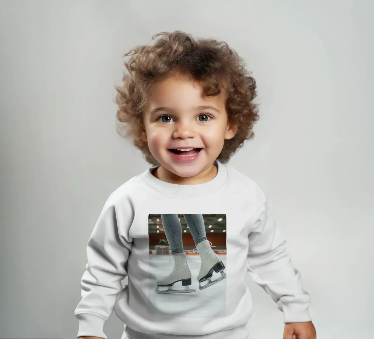 Skater glides effortlessly across the ice at a local rink baby sweatshirt by DesignDoodle