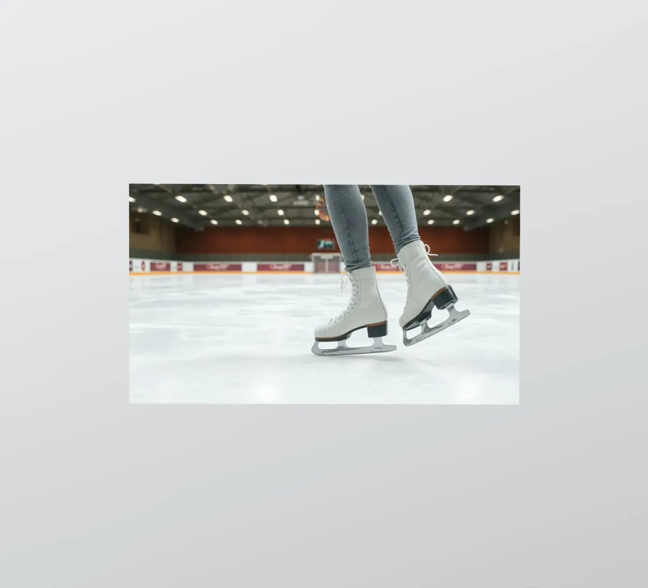 Skater glides effortlessly across the ice at a local rink sticker by DesignDoodle