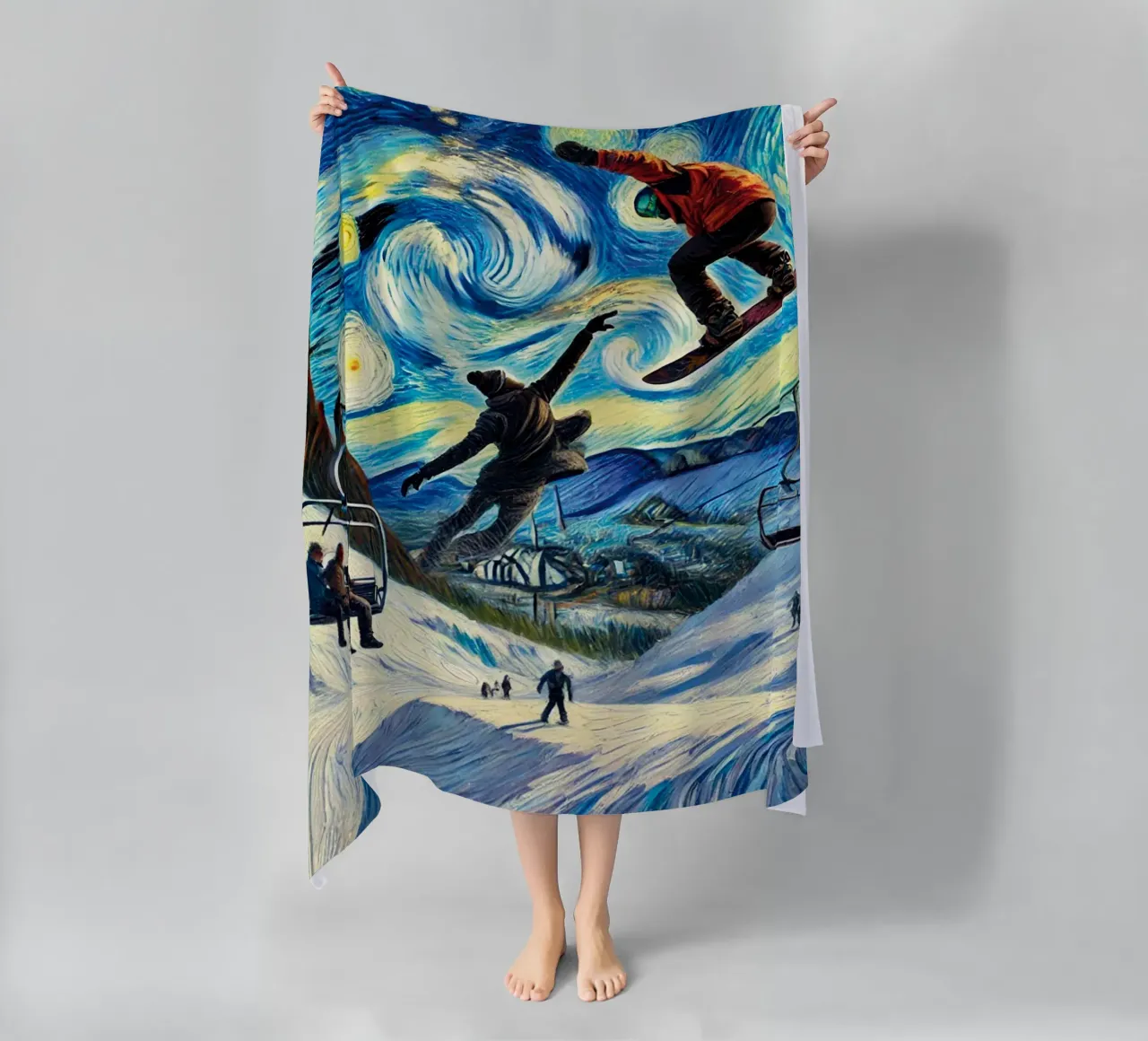 Snowboard Fantasy telo mare da Vintage Van Gogh