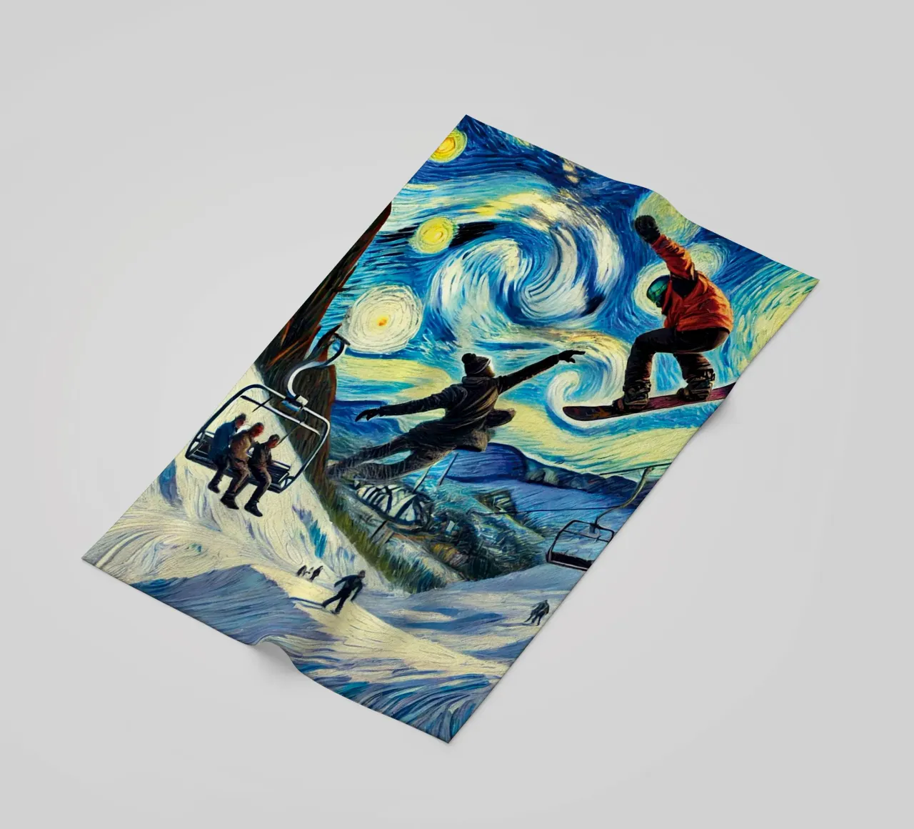 Snowboard Fantasy telo mare da Vintage Van Gogh