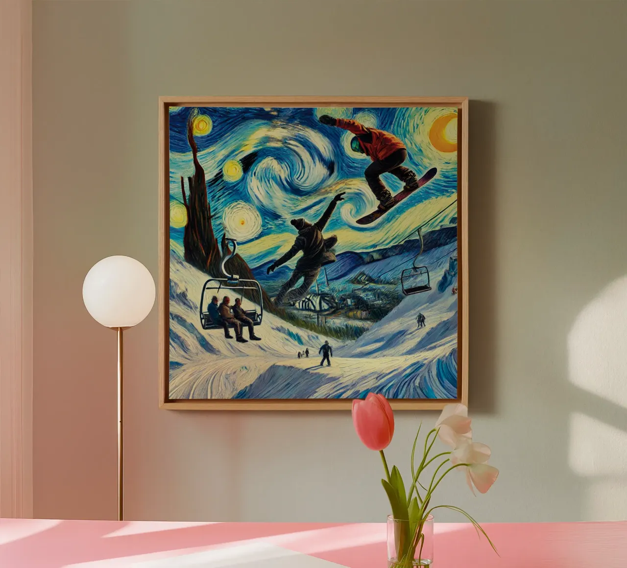 Snowboard Fantasy Leinwand von Vintage Van Gogh