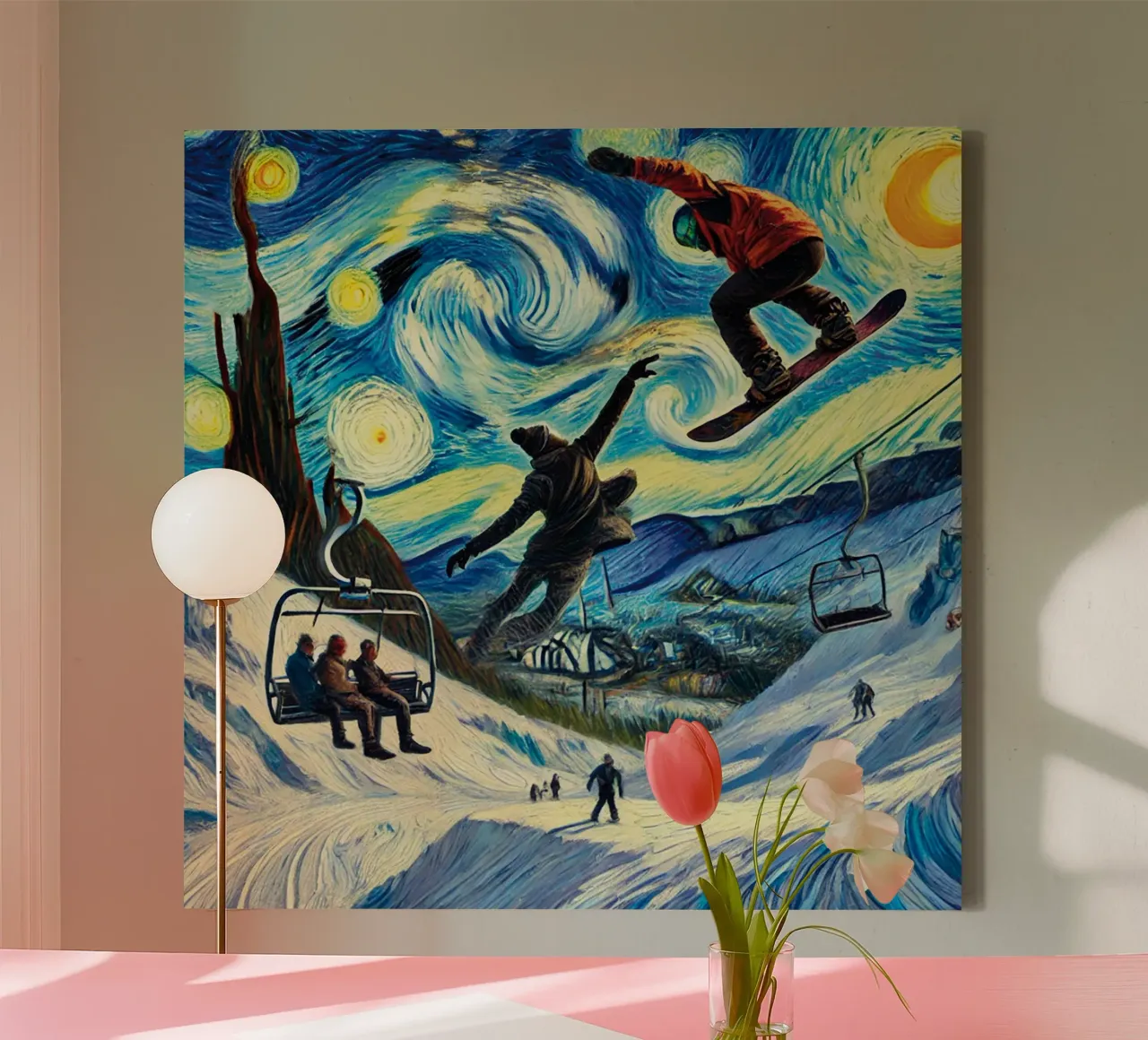 Snowboard Fantasy Leinwand von Vintage Van Gogh