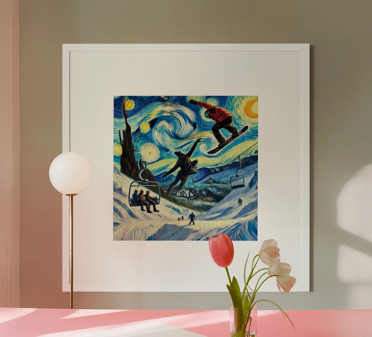 Snowboard Fantasy Poster von Vintage Van Gogh