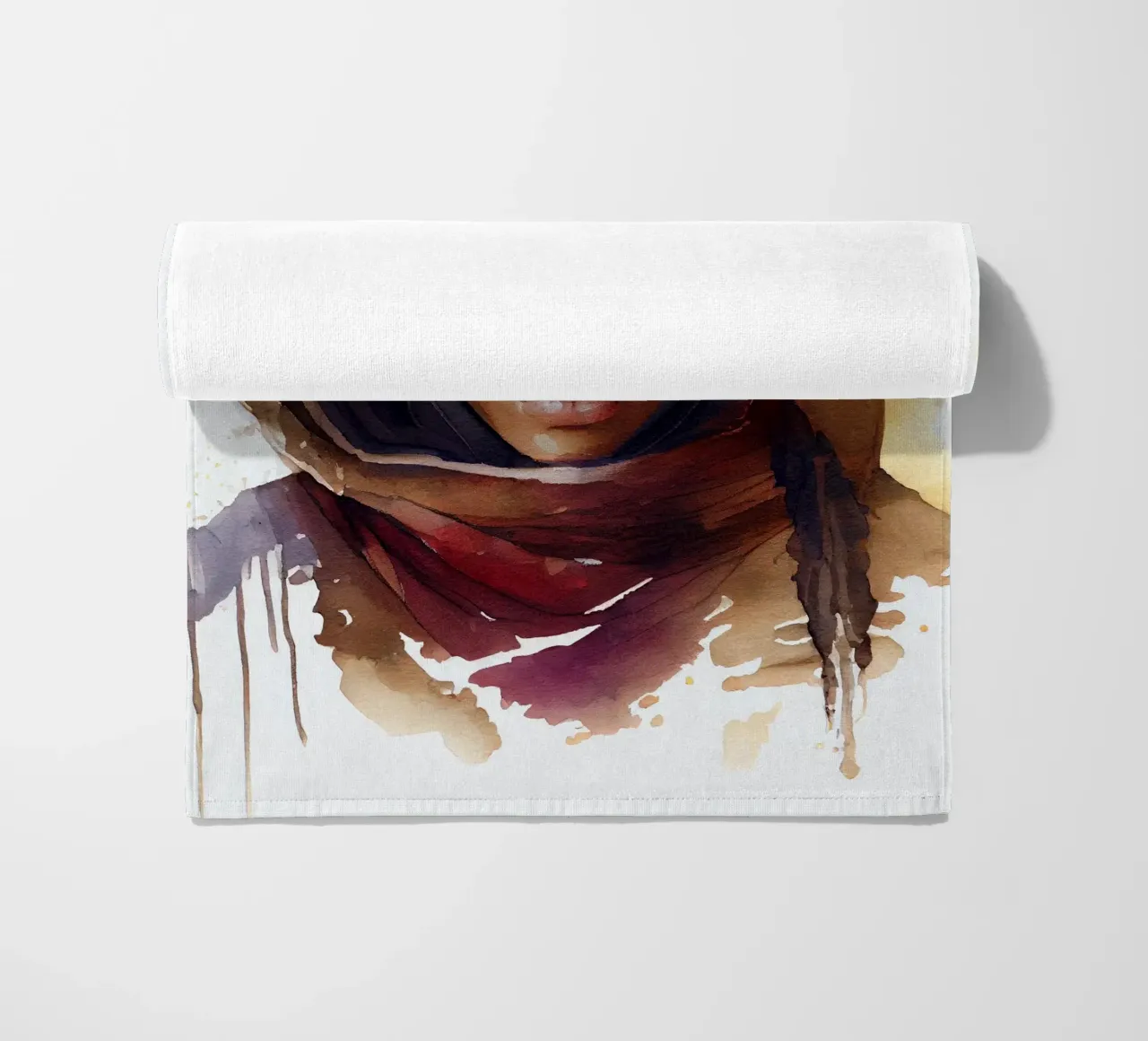 Acquerello Donna Tuareg telo mare da Chromatic Fusion Studio