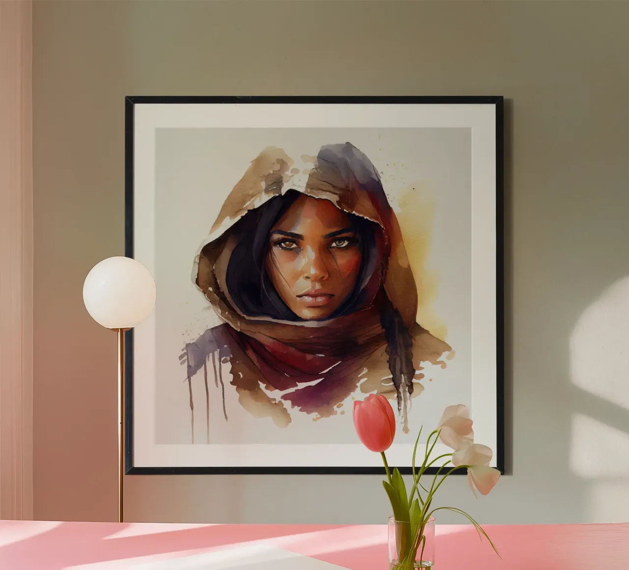 Acquerello Donna Tuareg carta hahnemühle da Chromatic Fusion Studio