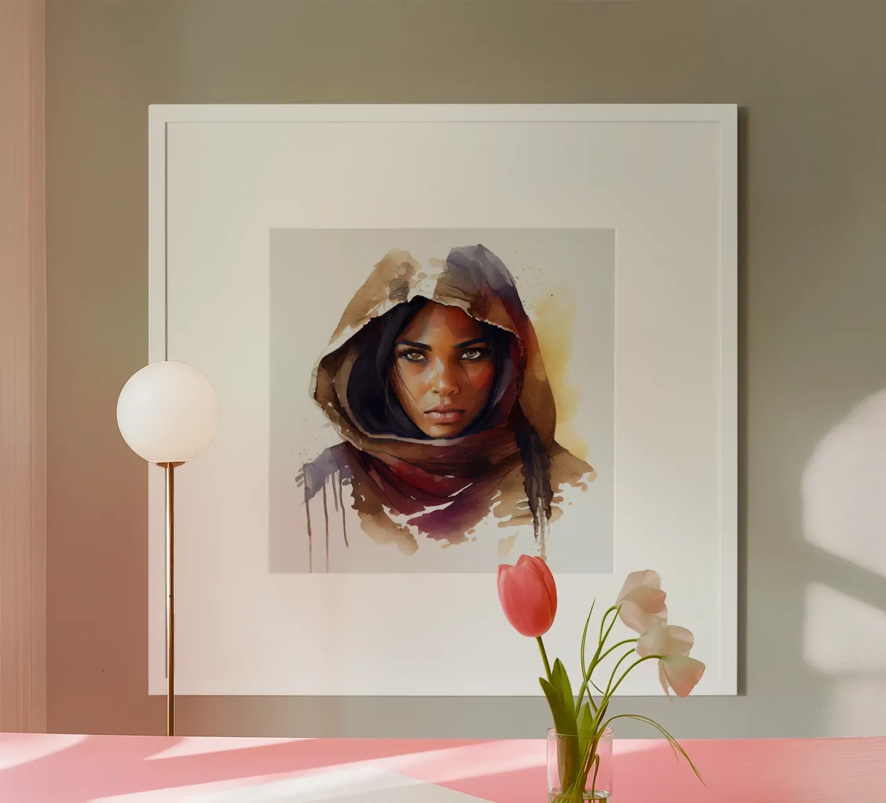 Acquerello Donna Tuareg carta hahnemühle da Chromatic Fusion Studio