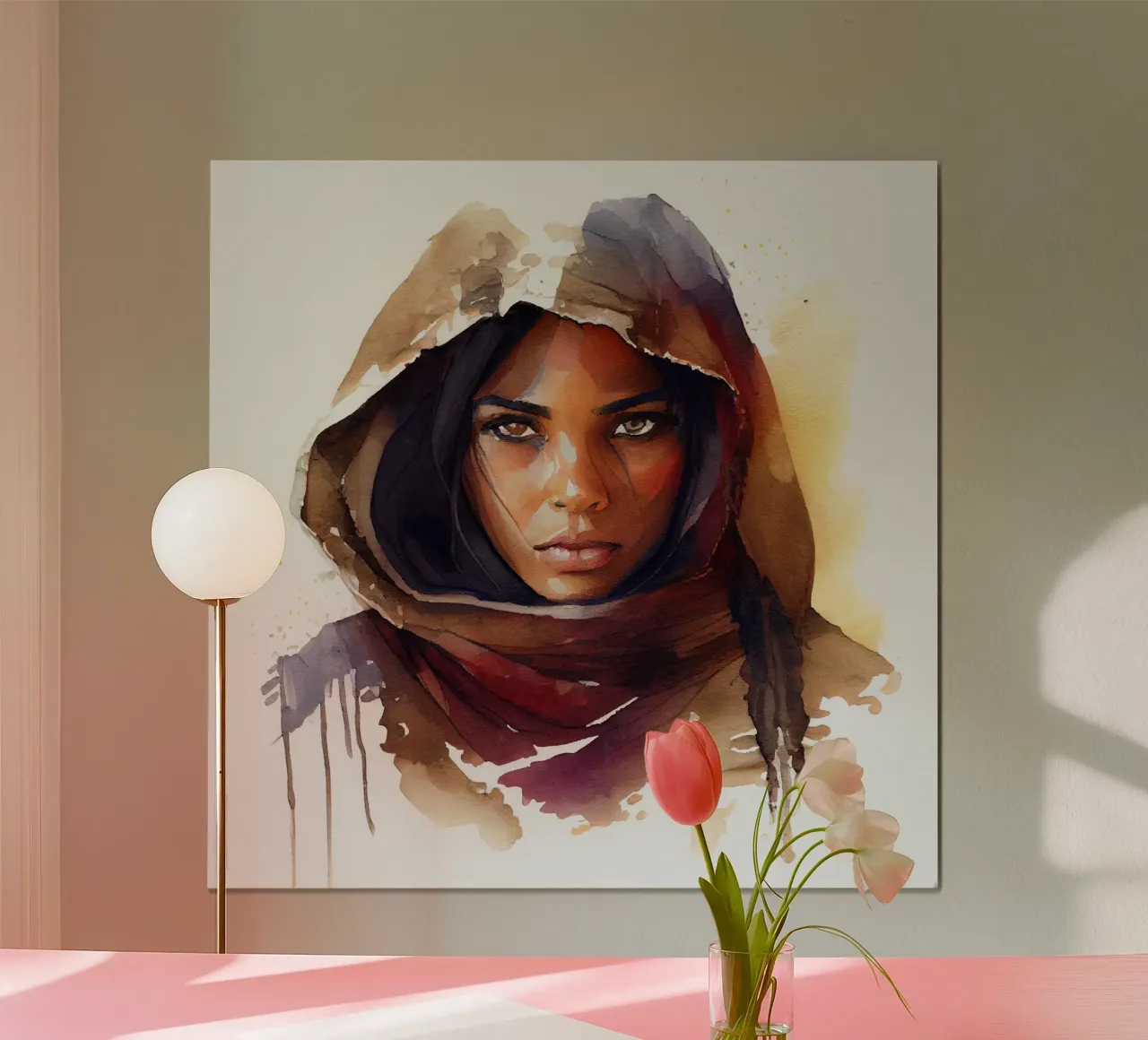 Acquerello Donna Tuareg carta hahnemühle da Chromatic Fusion Studio