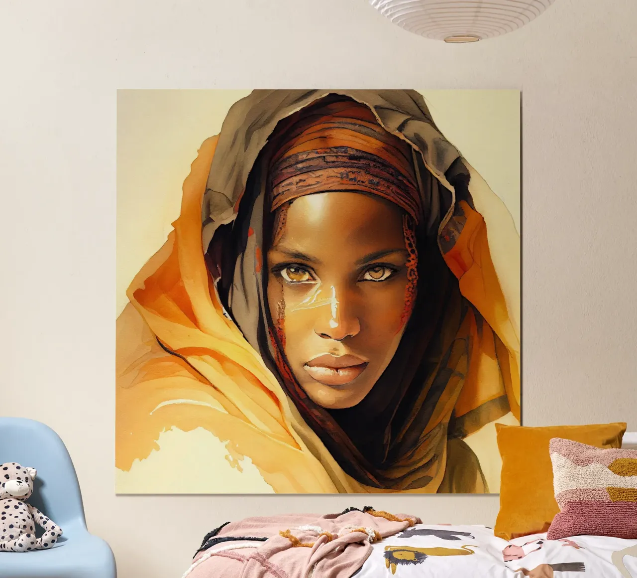 Aquarell Tuareg Frau Hahnemühle von Chromatic Fusion Studio