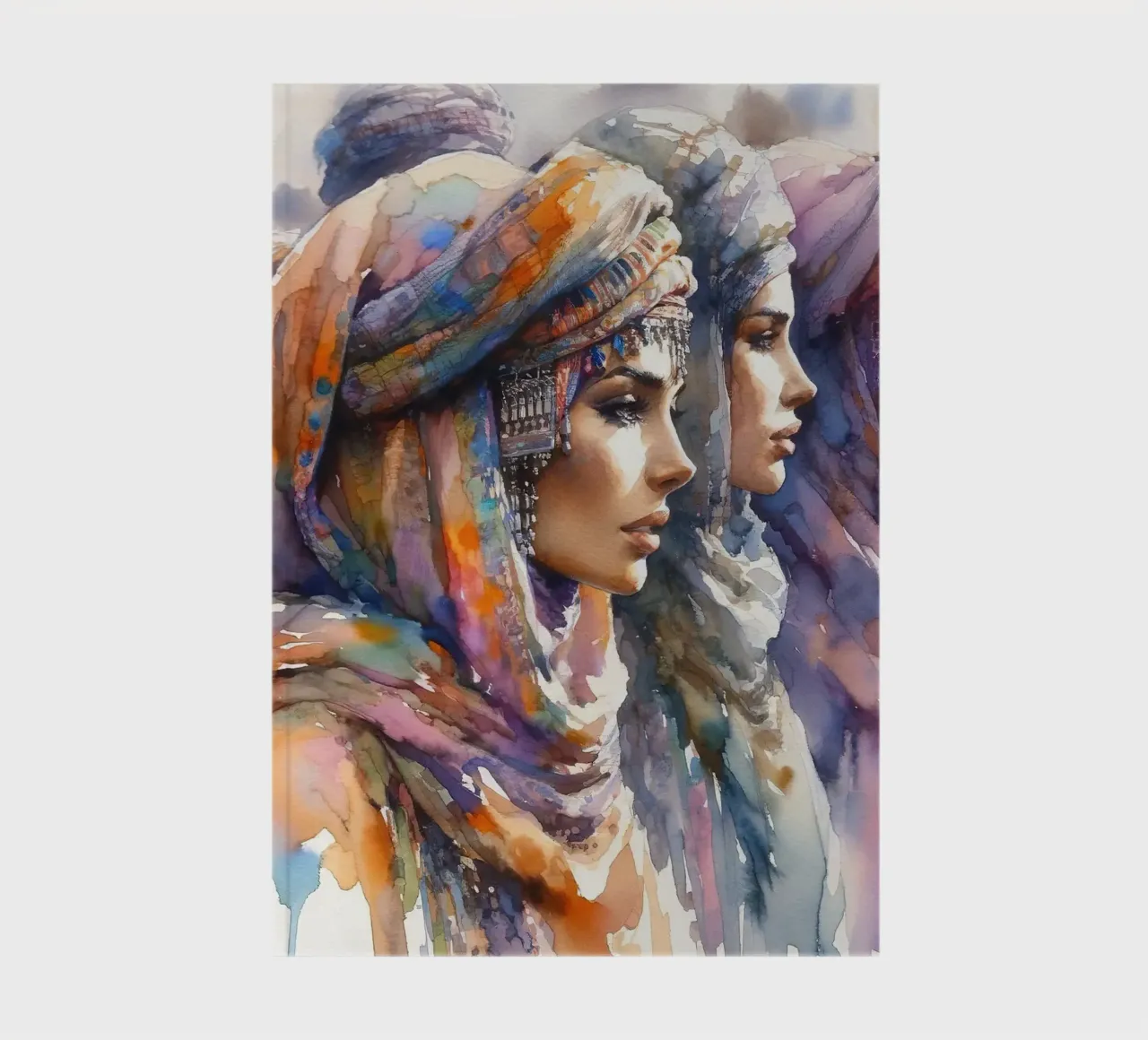 Watercolor Tuareg Women notebook by Chromatic Fusion Studio