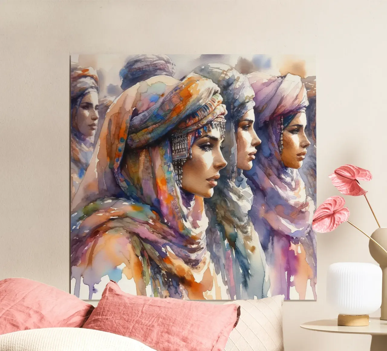 Acquerello Donne Tuareg carta hahnemühle da Chromatic Fusion Studio