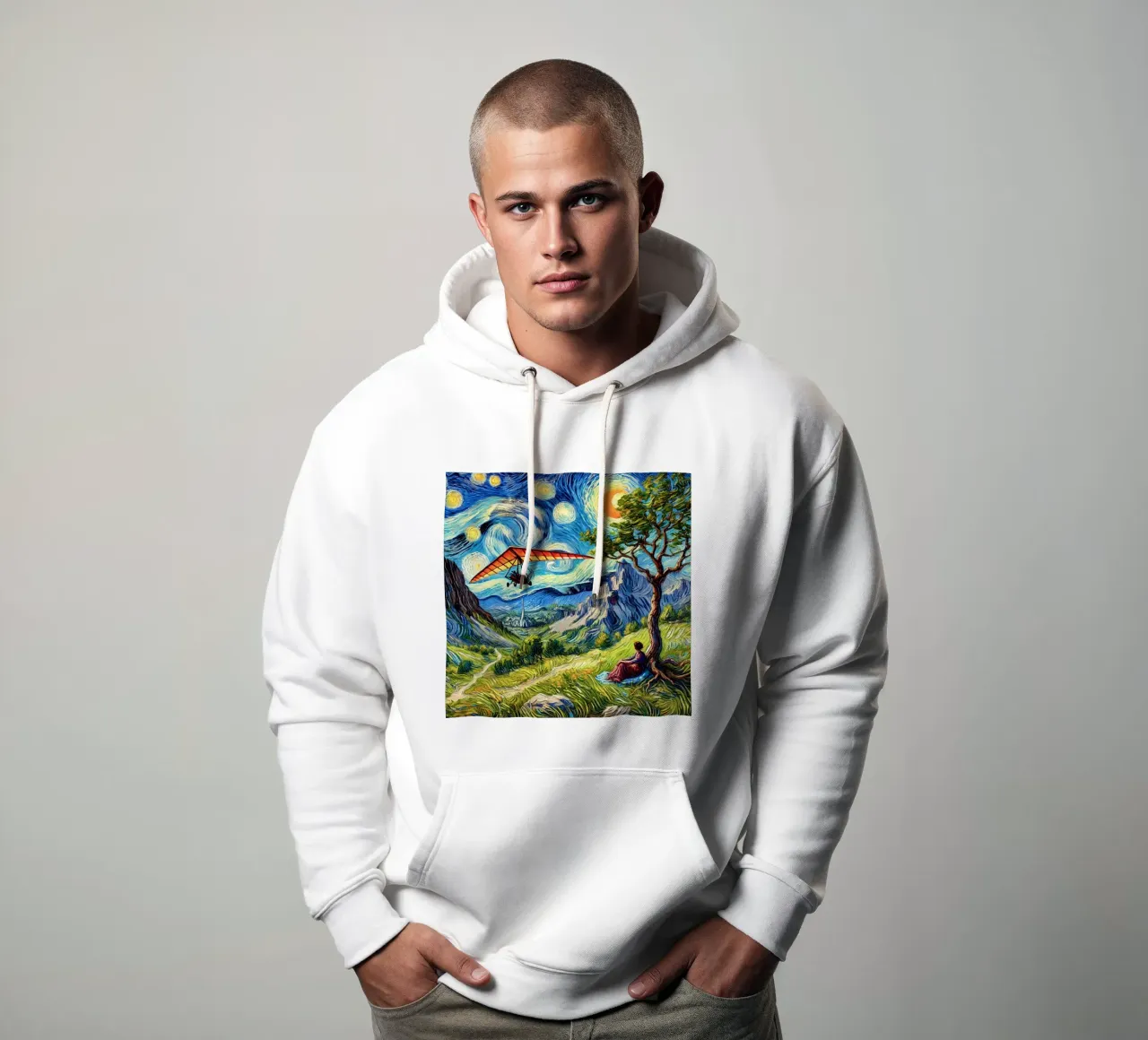 Valley Paraglide Fever felpa con cappuccio da Vintage Van Gogh